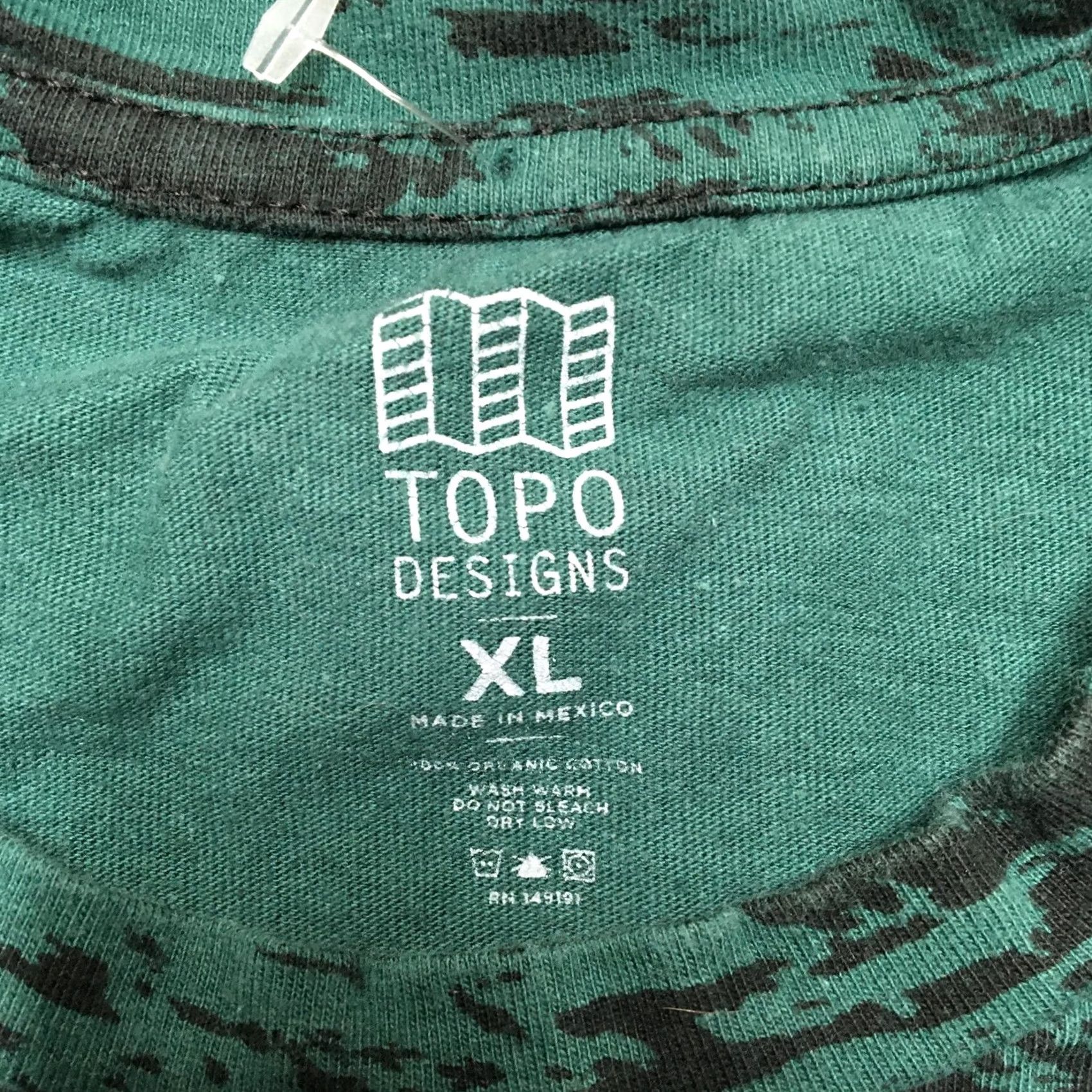 Topo Designs Topo Designs Shirt Mens XL Green Black Abstract Camo Long Sleeve Organic Cotton Size US XL / EU 56 / 4 - 5 Thumbnail