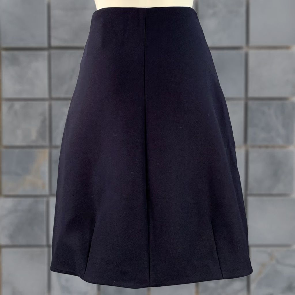 Jil Sander JIL SANDER Skirt Navy Cotton Blend Zip Up A-Line Size 2 Womens Size 26" / US 2 / IT 38 - 1 Thumbnail