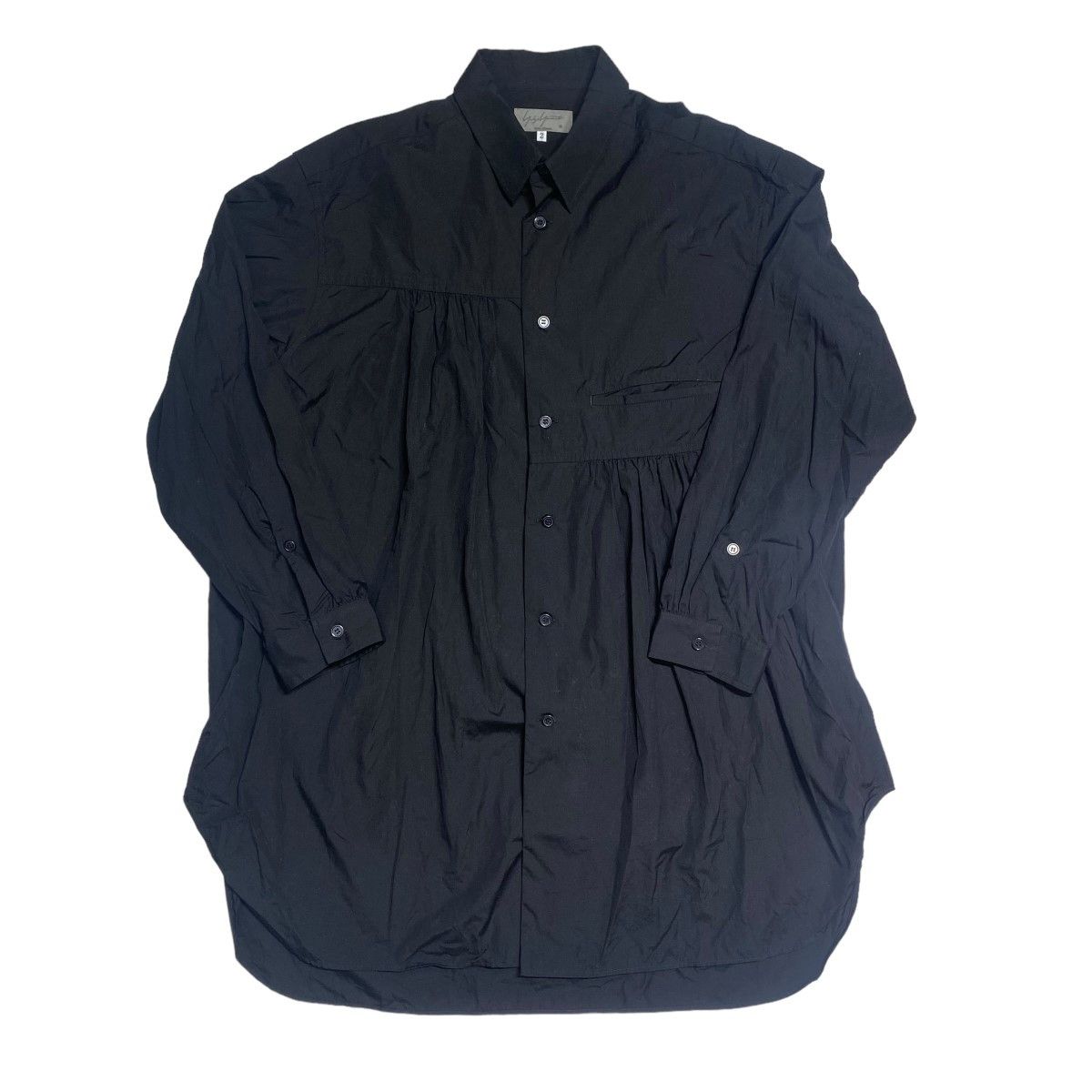 YOHJI YAMAMOTO pour homme Gathered design long sleeve shirt