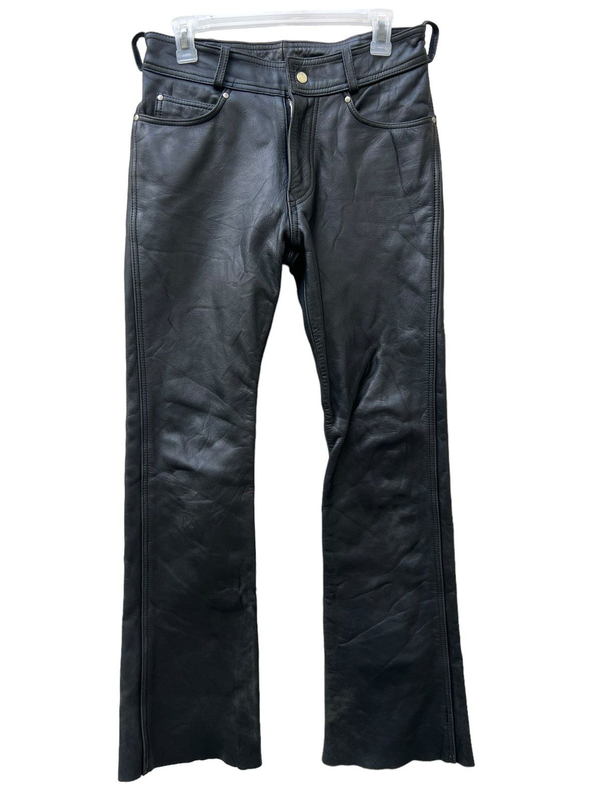 Harley Davidson × Leather × Vintage Vintage Harley Davidson Black Cowhide Bootcut Leather Pant Size US 29 - 6 Thumbnail