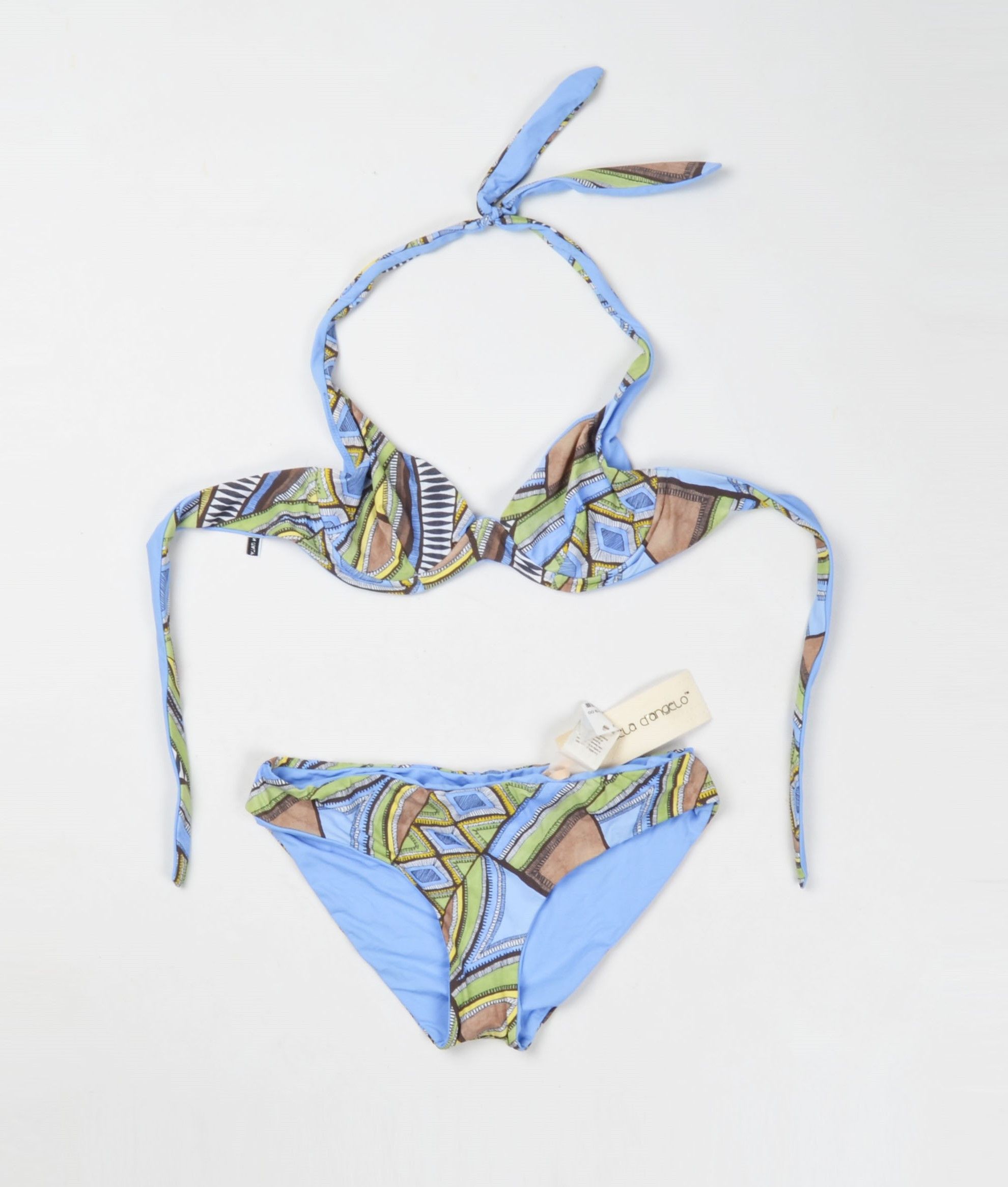 Designer Raffaela D'Angelo Multicolor Italian Bikini Set Size ONE SIZE - 4 Thumbnail