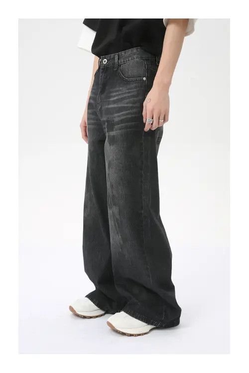 VIBE Street fashion dirty dyed straight jeans trendy y2k Size US 32 / EU 48 - 4 Thumbnail