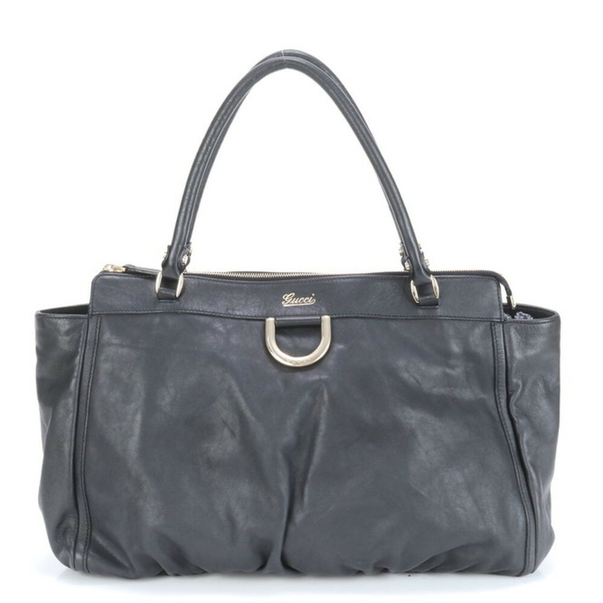 Gucci Abby 190248 Leather Shoulder Bag Handbag Genuine Black Women's