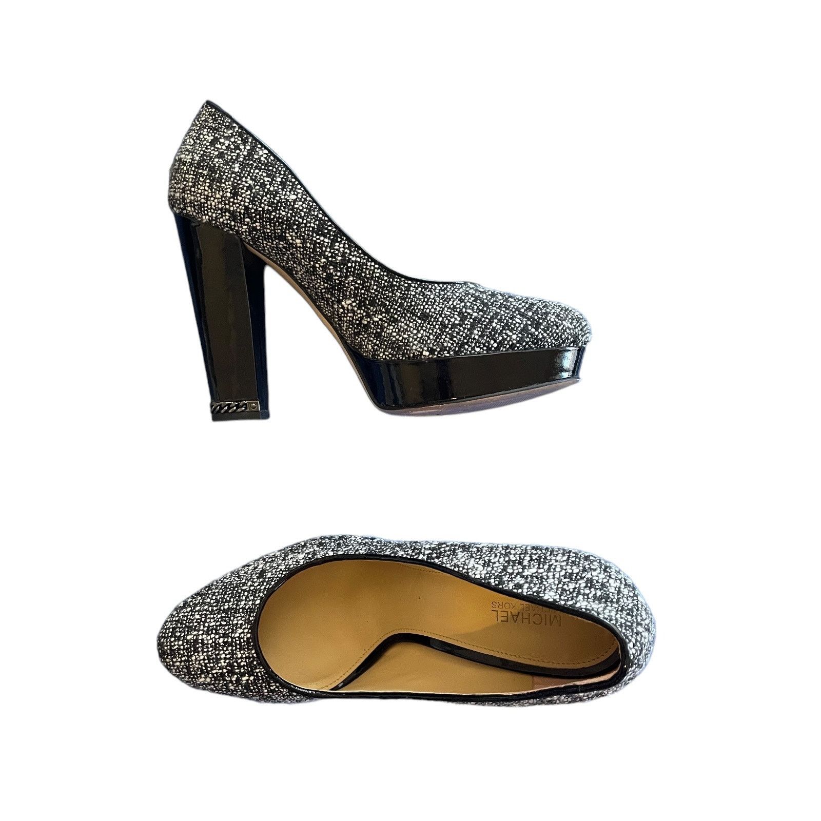 Michael Kors Michael Kors Sabrina Tweed Pumps Chain Heel SZ 9 Retail $150 Size US 9 / IT 39 - 2 Thumbnail