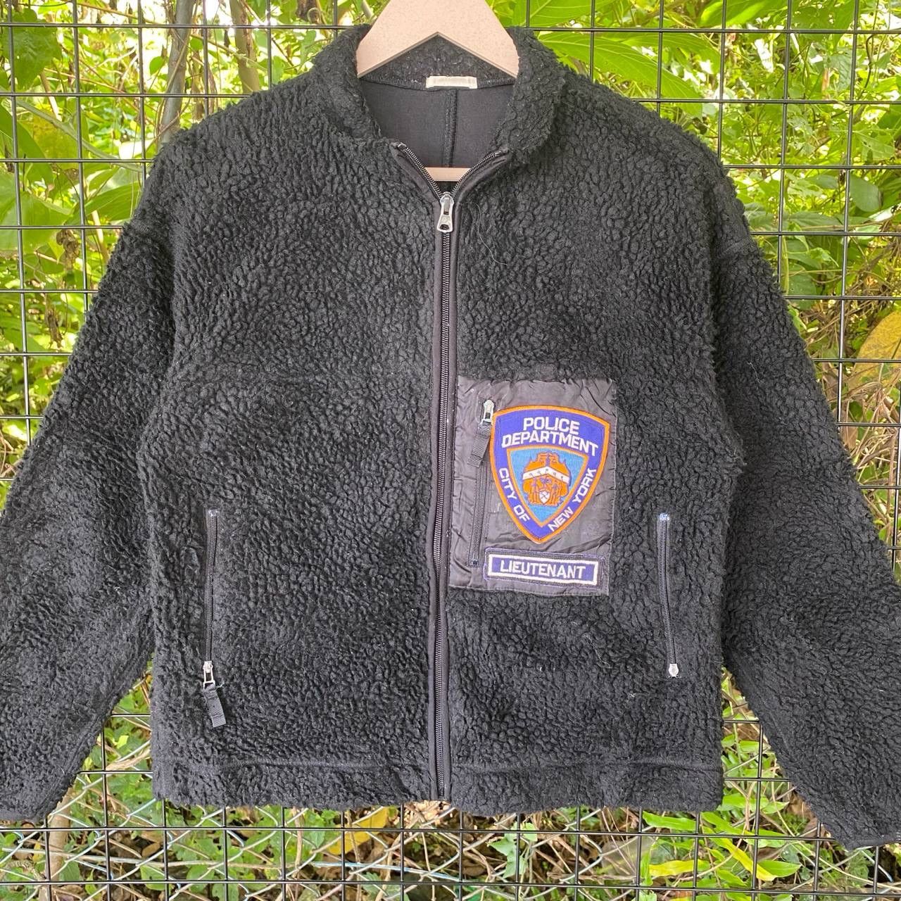 Japanese Brand Vtg Police Newyork Patchwork Deep Pile Fleece Zipper Jacket Size US XS / EU 42 / 0 - 2 Thumbnail