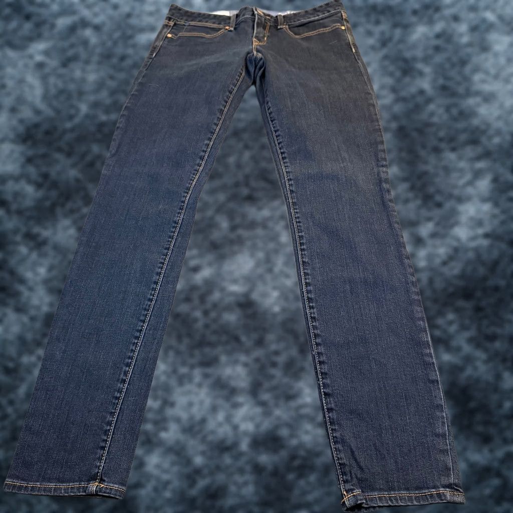 Gap Gap 1969 Always Skinny Jeans Womens 28/6 Regular Blue Dark Wash Stretch Denim 5-Pocket Logo Pockets Zip Fly Size 28" / US 6 / IT 42 - 1 Thumbnail