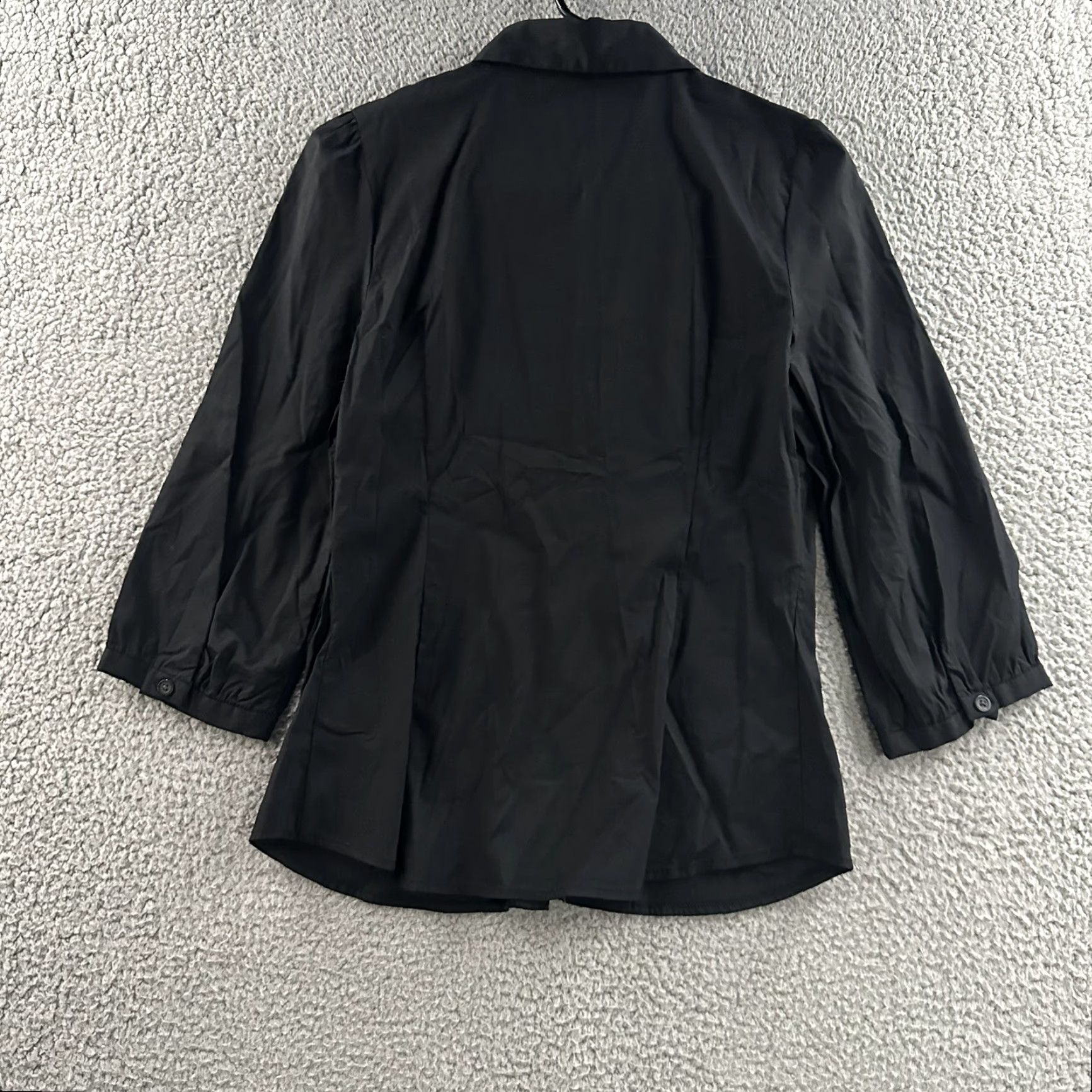 Old Navy VINTAGE? (No) — Old Navy Womens Top Black Long Sleeve Button-Up Cotton Blend Size S Size S / US 4 / IT 40 - 7 Thumbnail
