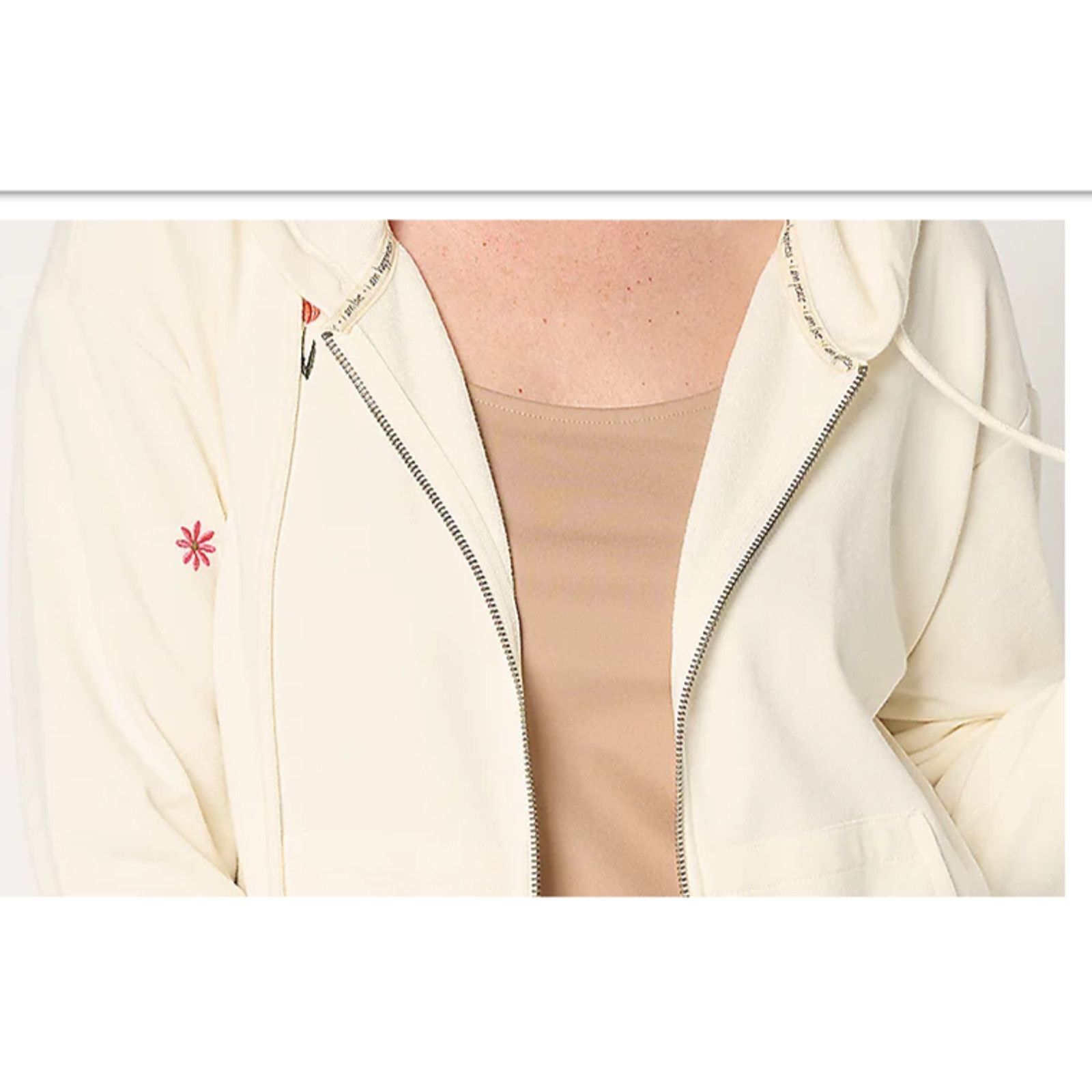 peaceminusone Peace Love World French Terry Embroidered Zip 2X A686984 Size XXL / US 16-18 / IT 52-54 - 2 Thumbnail