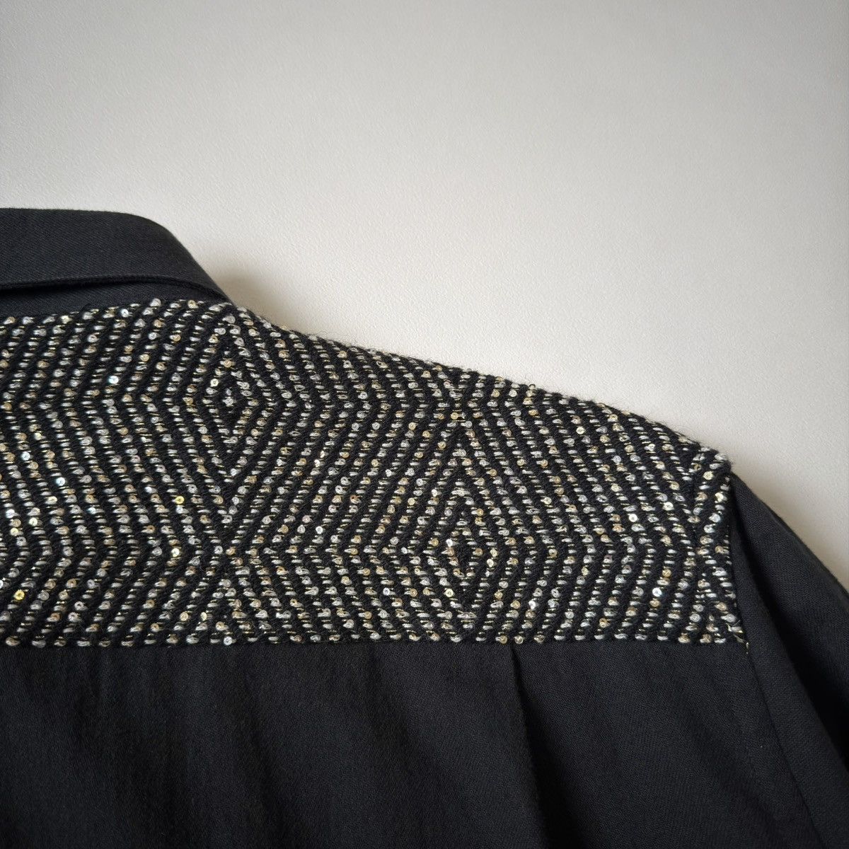 Haider Ackermann Glitter Sequin Back Panel Black Shirt Size US M / EU 48-50 / 2 - 17 Thumbnail