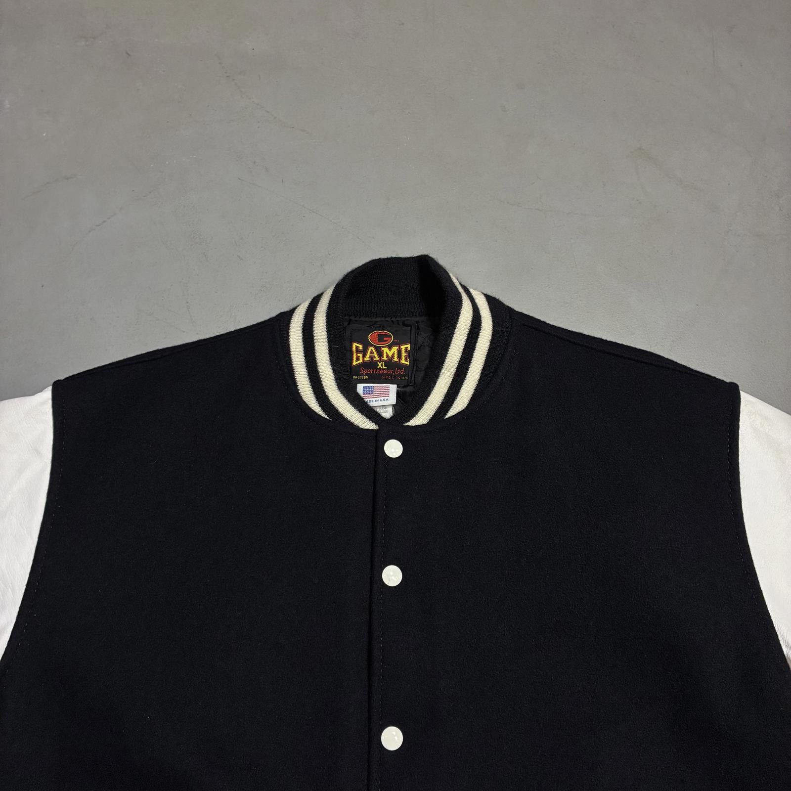 The Game VTG 90s Game Sportswear Varsity Jacket XL Black & White Size US XL / EU 56 / 4 - 3 Thumbnail