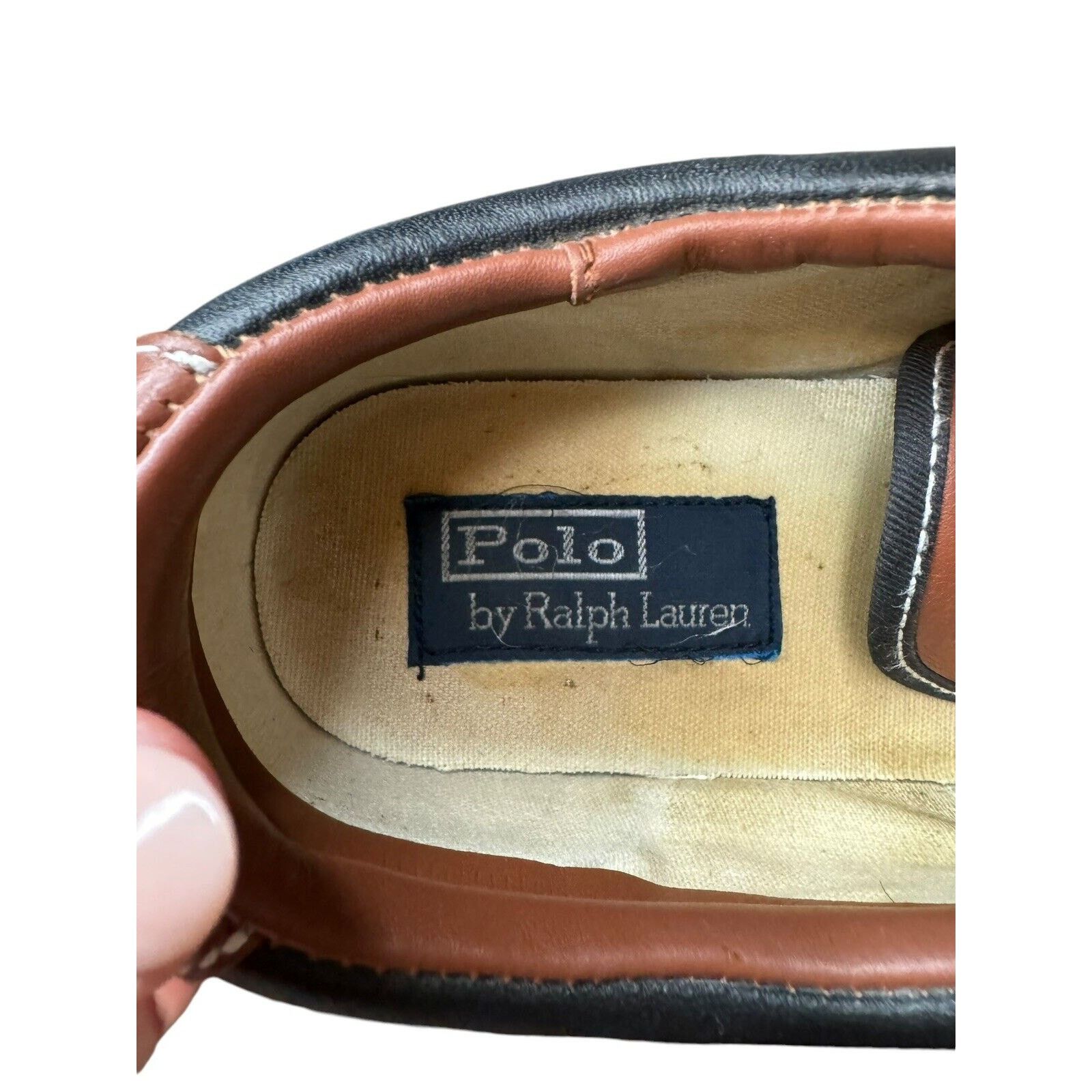 Ralph Lauren Polo Ralph Lauren Vaughn Black Leather Sneakers Pony Preppy Size US 8.5 / EU 41-42 - 11 Thumbnail