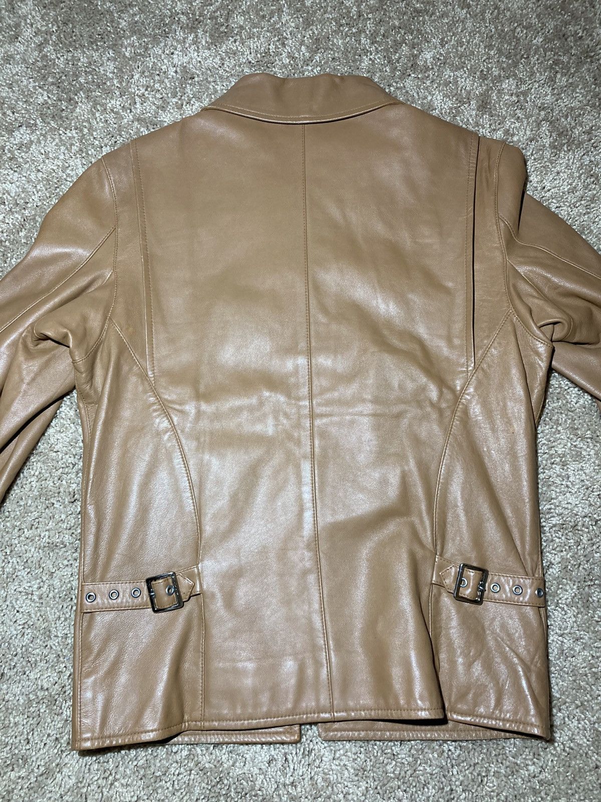 Bape 2000 Bape Leather Sheepskin Biker Rider Tan Jacket 90s Nigo Size US S / EU 44-46 / 1 - 9 Thumbnail