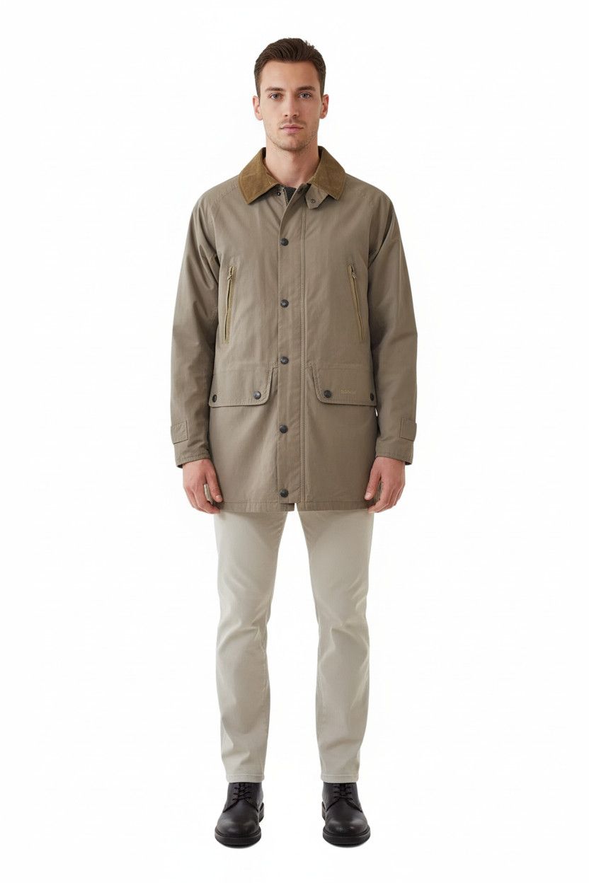 Barbour 🔥 Parka down jacket vintage fleece lining size M kaki Size US M / EU 48-50 / 2 - 2 Thumbnail