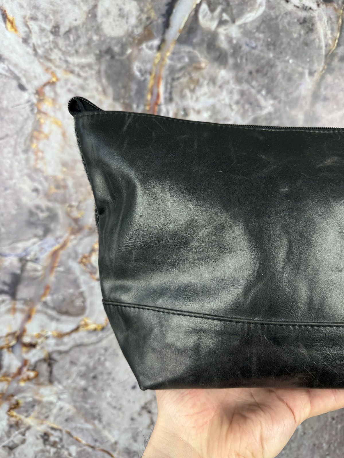 Harris Tweed Harris Tweed Wool Leather Toiletry Bag Grey Travel Pouch Size ONE SIZE - 6 Thumbnail