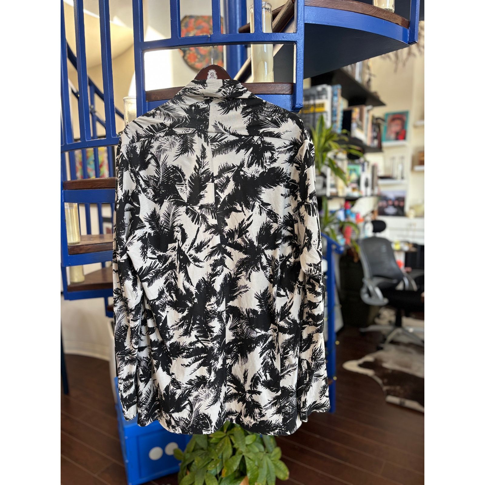 Kazuyuki Kumagai Attachment Kazuyuki Kumagai Black & White Palm Print Open Jacket Size 3 Size US L / EU 52-54 / 3 - 2 Thumbnail