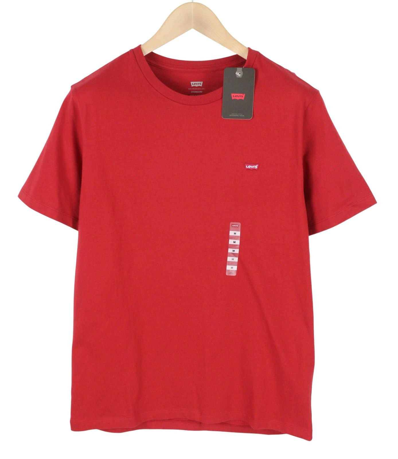 Levi's STANDARD M Red Tricot Cotton Crew Neck T-Shirt 87857 Size US M / EU 48-50 / 2 - 2 Thumbnail
