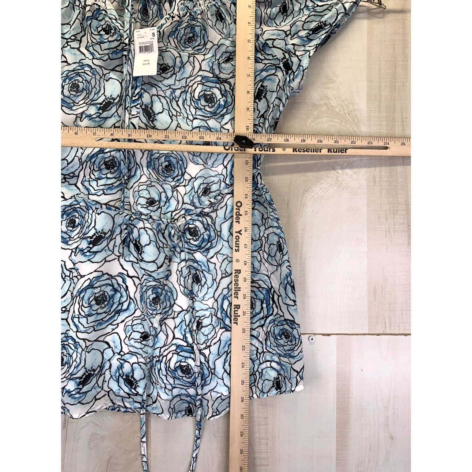 Vintage Motherhood Maternity Blue Floral Chiffon Sheer Top S Womens Blouse Shirt Size S / US 4 / IT 40 - 4 Thumbnail