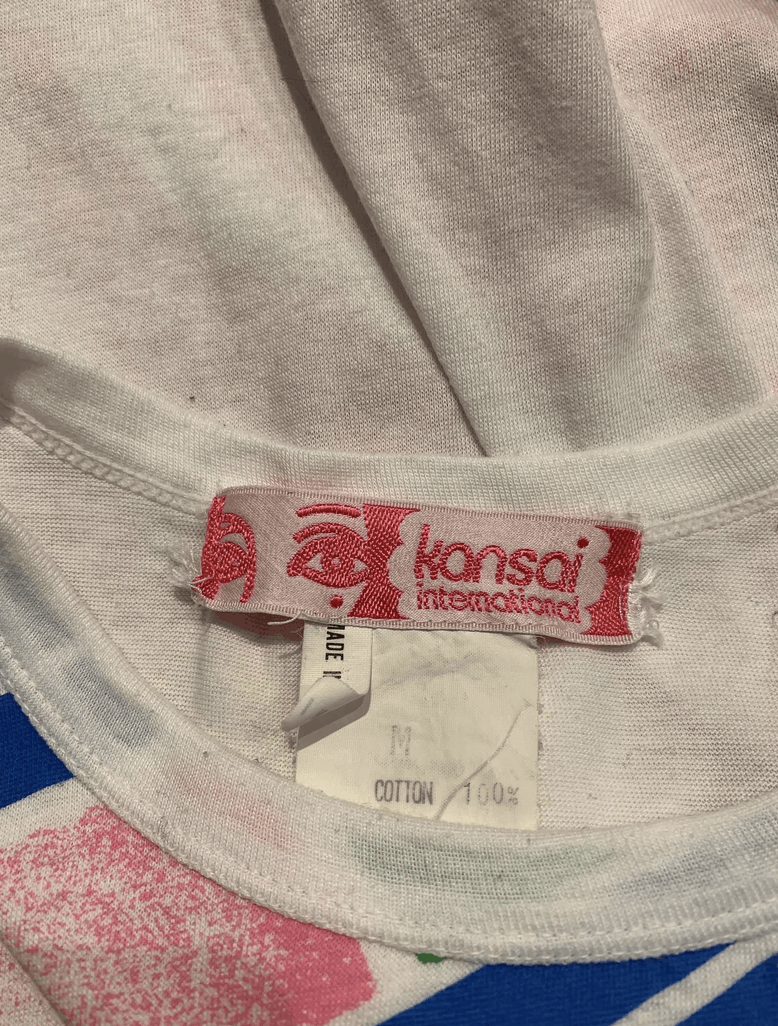 Kansai Yamamoto Rare Vintage 1980s white cotton T-shirt by Kansai Yamamoto Size M / US 6-8 / IT 42-44 - 4 Thumbnail