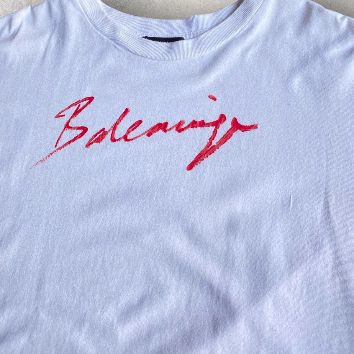 Balenciaga Lipstick Cursive Logo Oversize T Shirt Fit L Size US XS / EU 42 / 0 - 1 Thumbnail