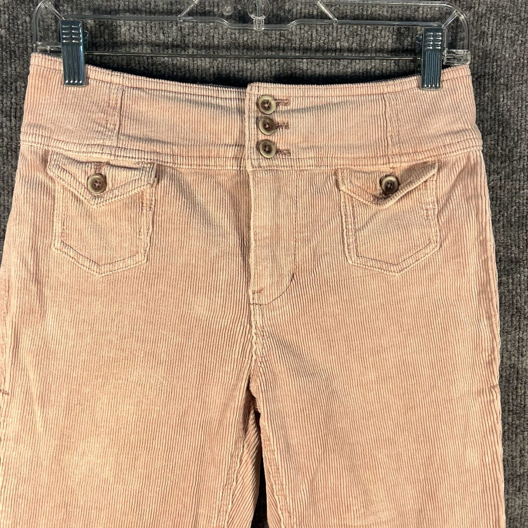 Vintage Pilcro + The Letterpress Pants Womens 27 High Rise Trouser Bootcut Corduroy Pink Size 27" / US 4 / IT 40 - 2 Thumbnail