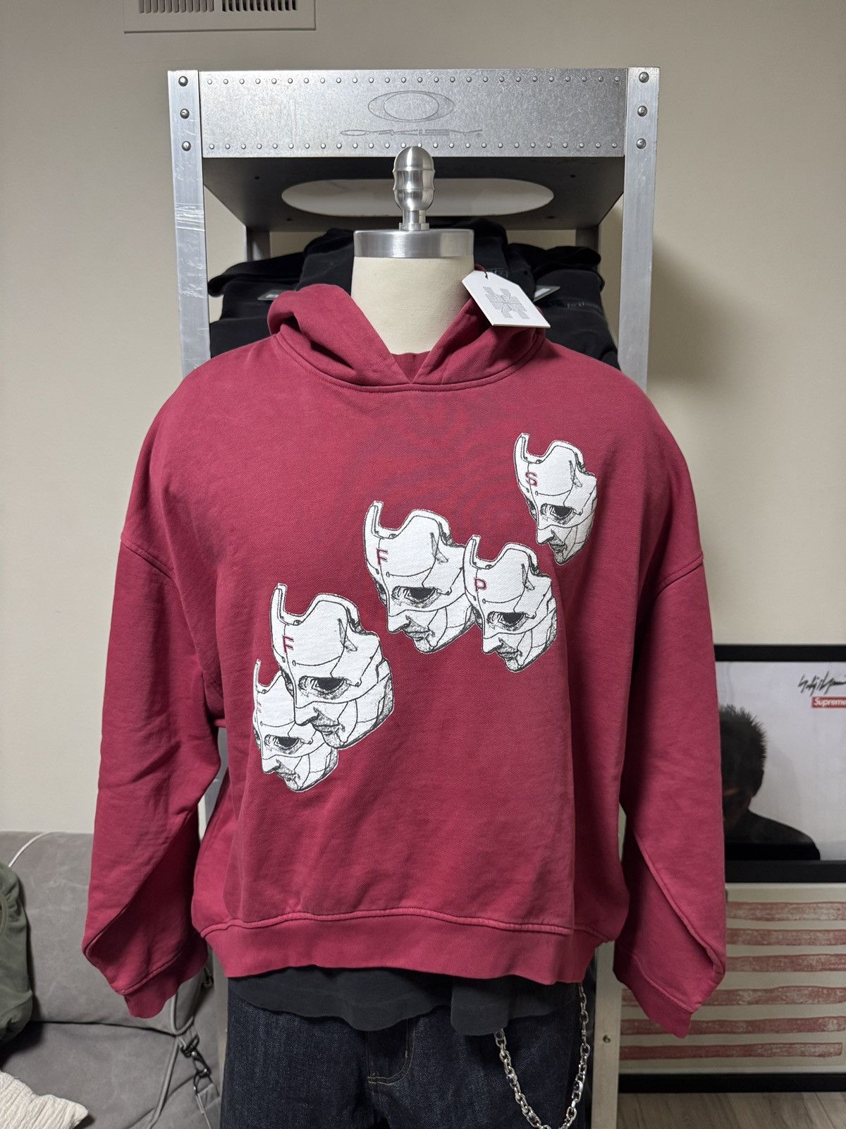 FFFPOSTALSERVICE FFFPostalService FFFace Round Hem Hoodie Red Size US XL / EU 56 / 4 - 1 Thumbnail