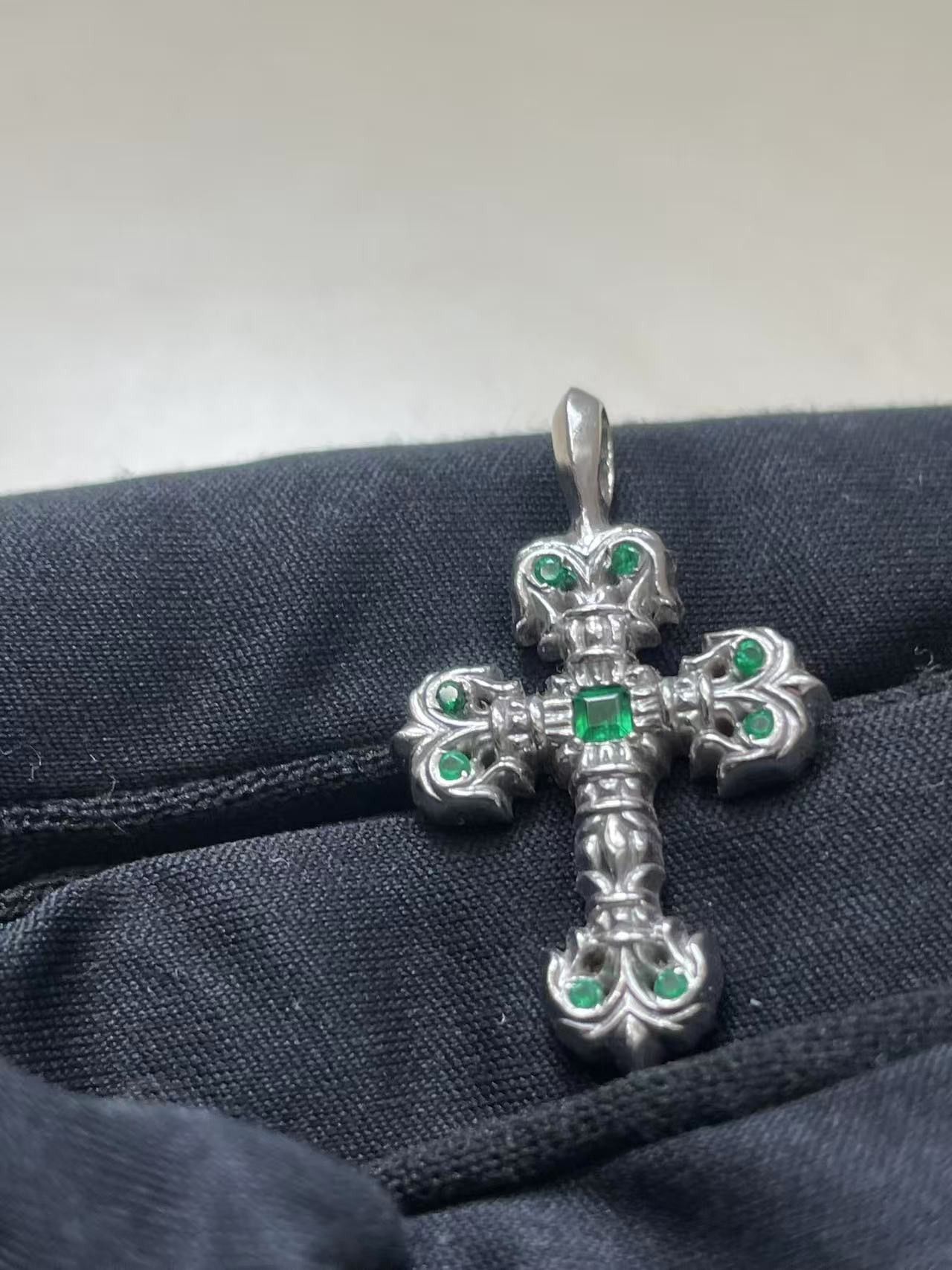Chrome Hearts Chrome Hearts 18K White Gold Emerald Filigree Charm Pendant Size ONE SIZE - 7 Thumbnail
