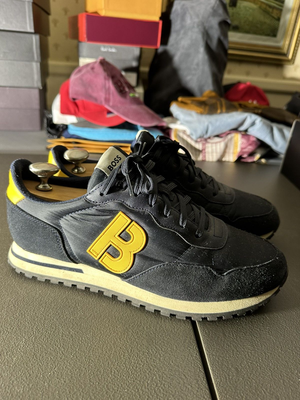 Hugo × Hugo Boss Navy Hugo Boss Bitcoin Runners Sneakers 10 Size US 10 / EU 43 - 1 Thumbnail