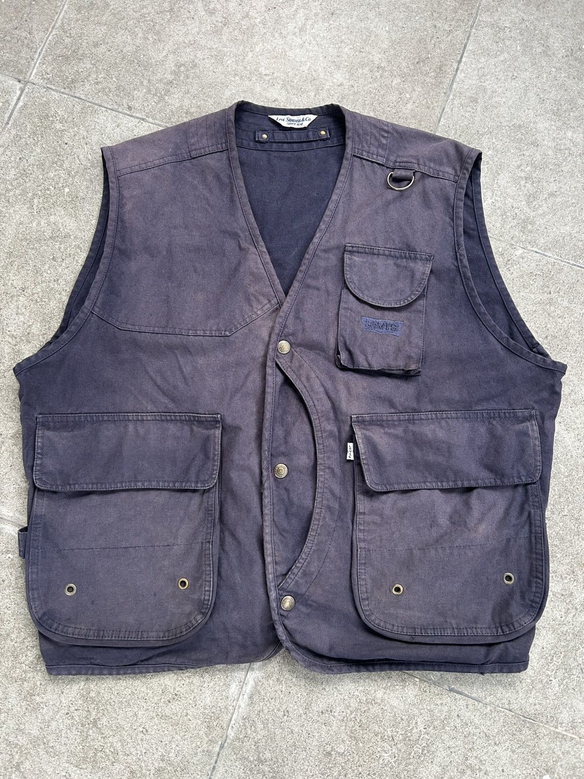 Levi's Vintage 70’s Levi’s Distressed Stone Washed Blue Vest Size US L / EU 52-54 / 3 - 1 Thumbnail