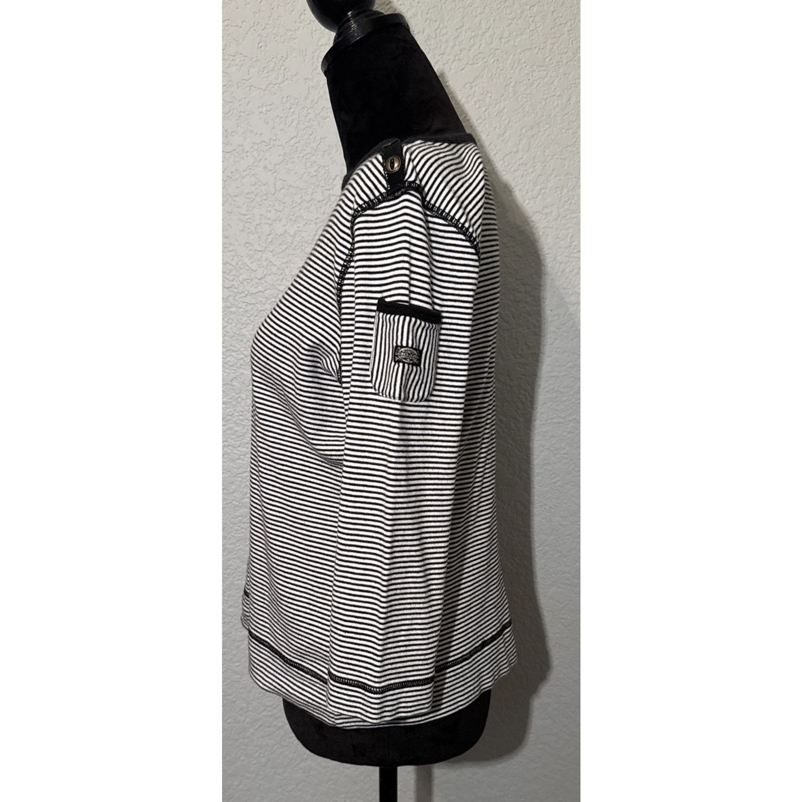 Lauren Ralph Lauren Vintage 90’s Lauren Ralph Lauren Bateau-Neck Tee Black White Size L / US 10 / IT 46 - 3 Thumbnail