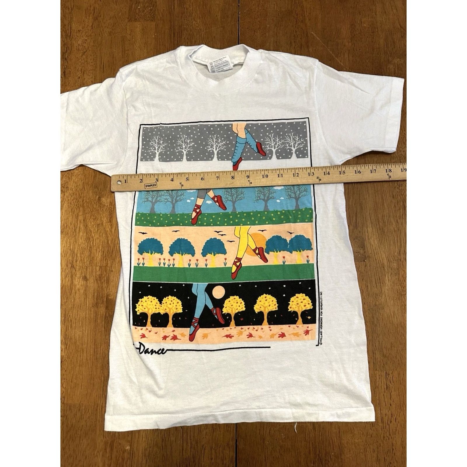 Hanes VINTAGE 80's Dance Graphic T Shirt Small Women’s Art Size S / US 4 / IT 40 - 6 Thumbnail