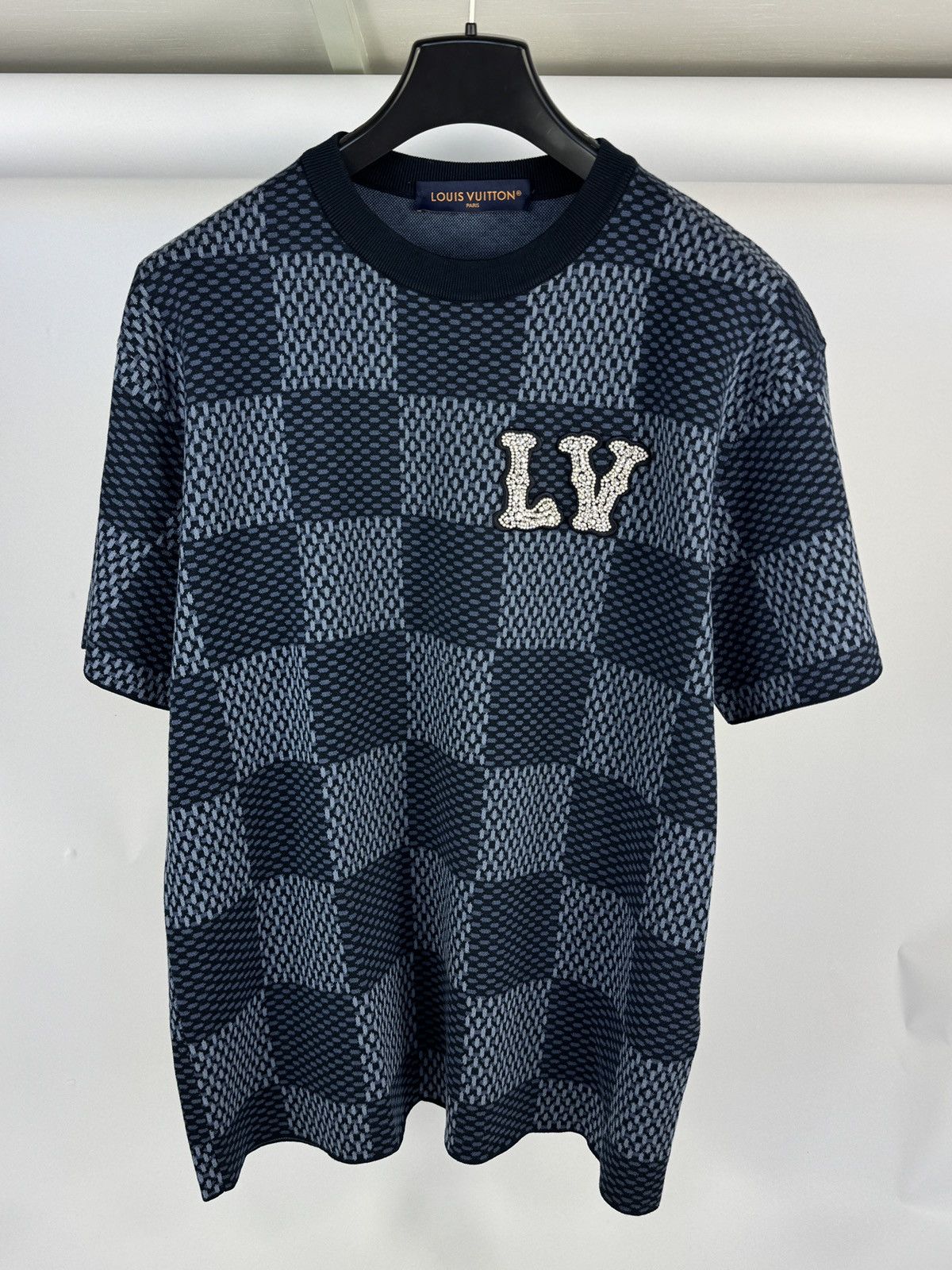 Louis Vuitton DAMIER LV CRYSTAL CREWNECK T-SHIRT Size US M / EU 48-50 / 2 - 1 Thumbnail