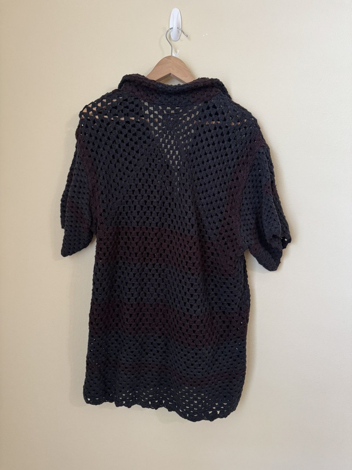 Bode Bode Overdyed Crochet Button Up Shirt Black L XL Size US L / EU 52-54 / 3 - 7 Thumbnail