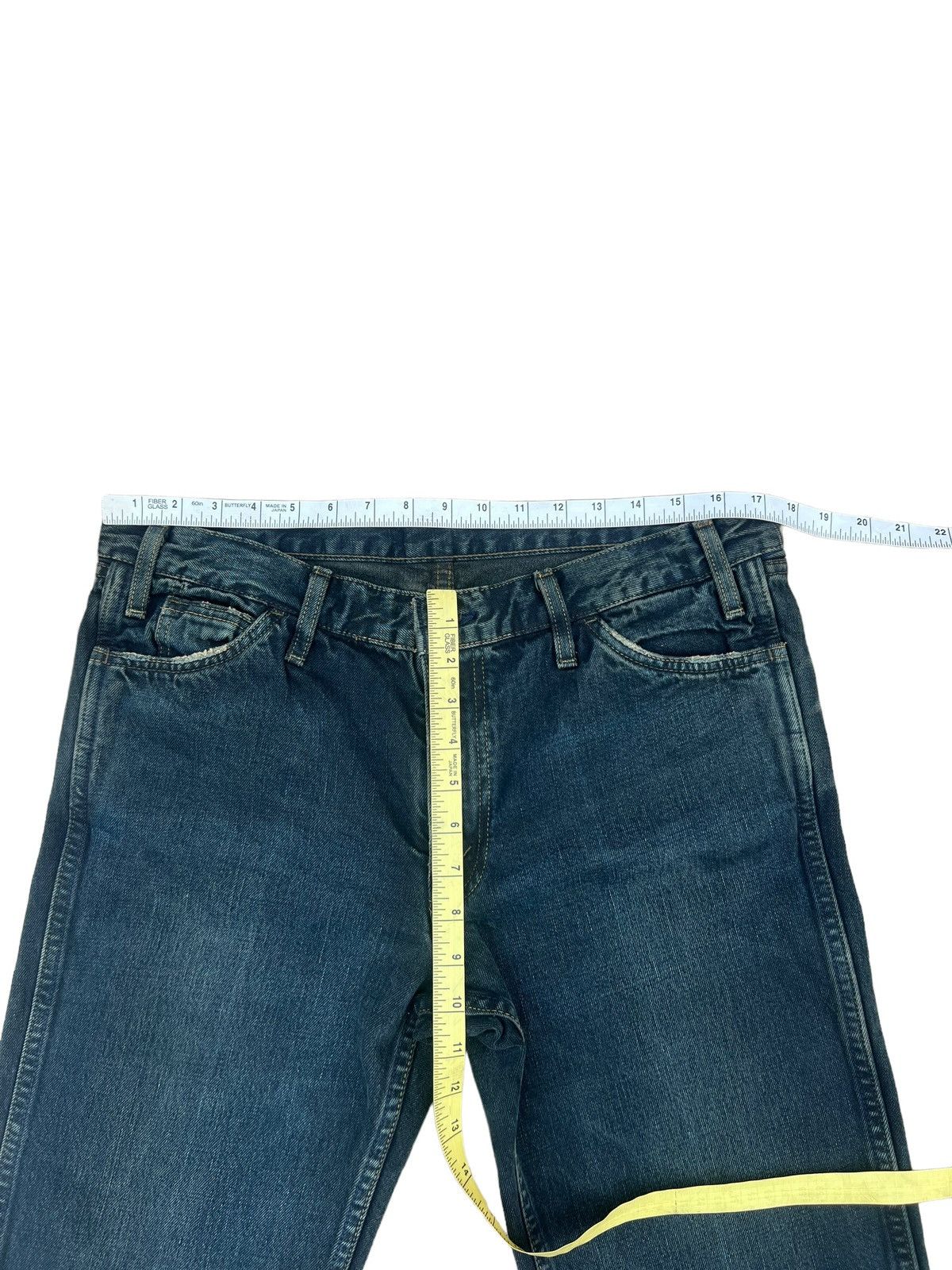 Levi's Vintage Clothing VTG 00s Levi’s 606 Big E Orange Tab Waxed Denim Slim Jeans Size US 33 - 3 Thumbnail