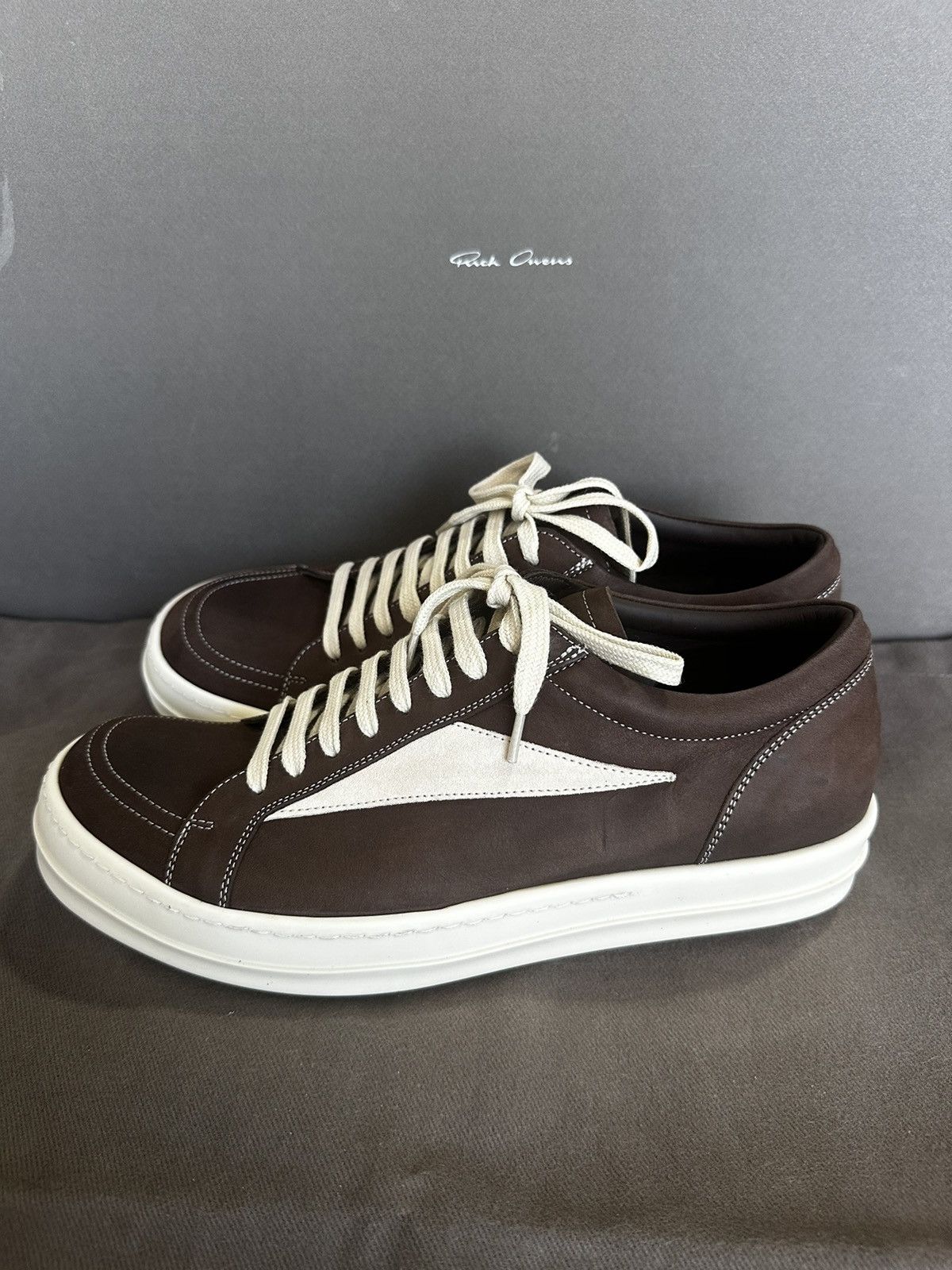 Rick Owens Rick Owens Vintage Sneaks in Brown leather SZ 42 NWB | Grailed