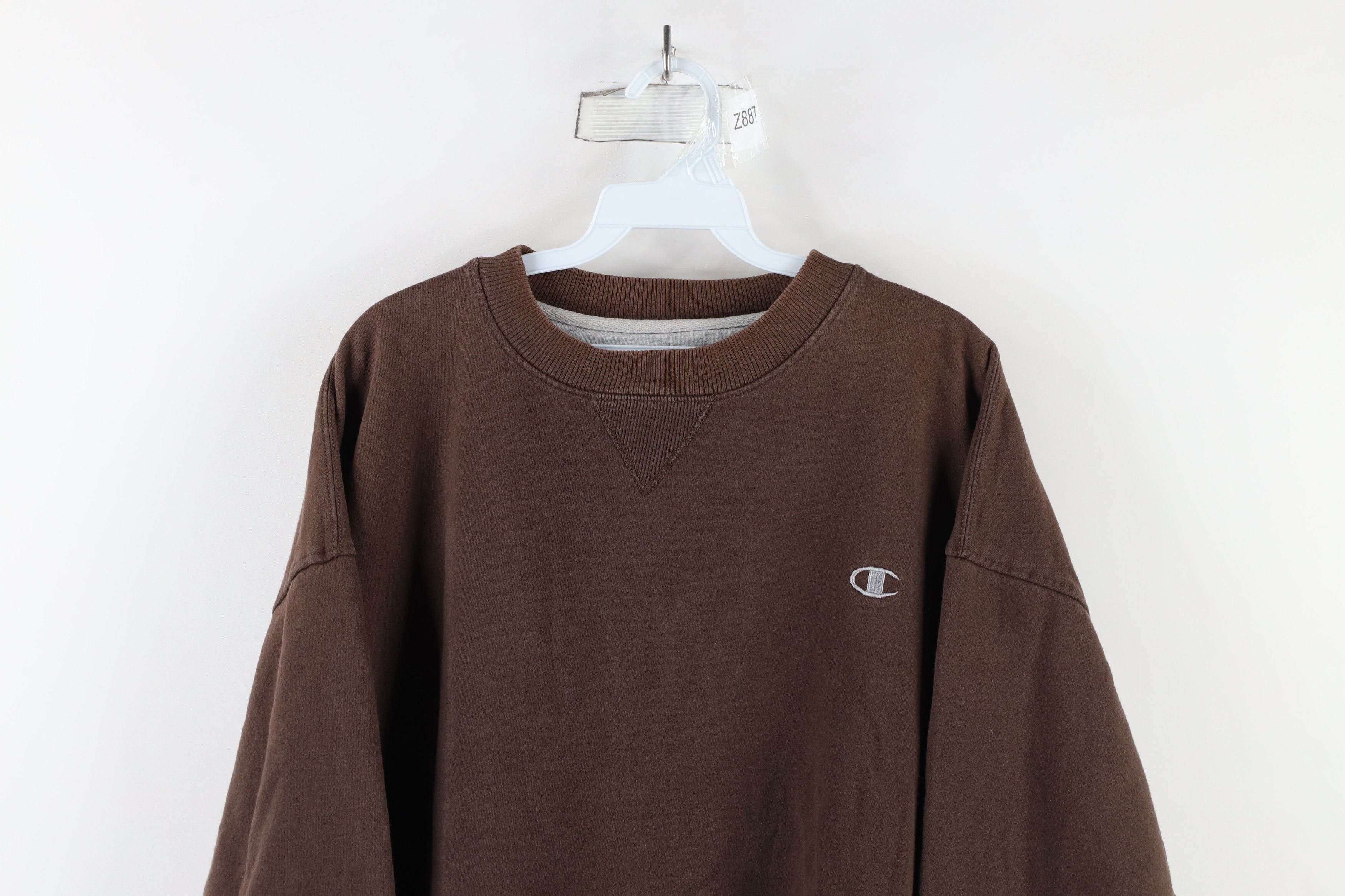 Champion × Vintage Vintage 90s Champion Crewneck Sweatshirt Chocolate Brown Size US XL / EU 56 / 4 - 2 Thumbnail