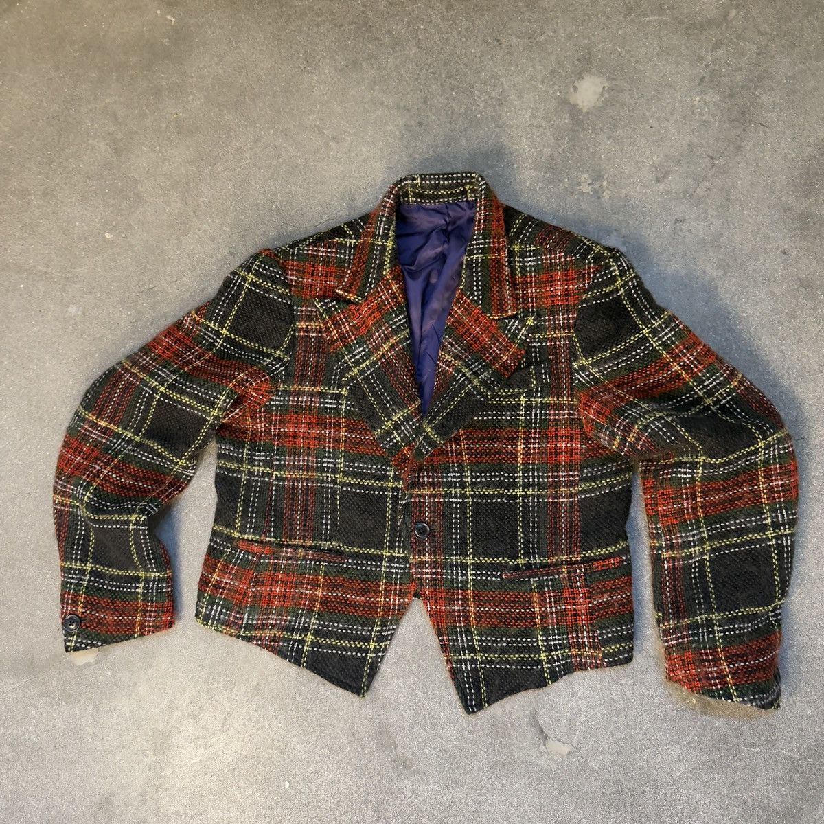 Needles Needles Peak Lapel Short Jacket Plaid Wool XS Japan Size US XS / EU 42 / 0 - 1 Thumbnail