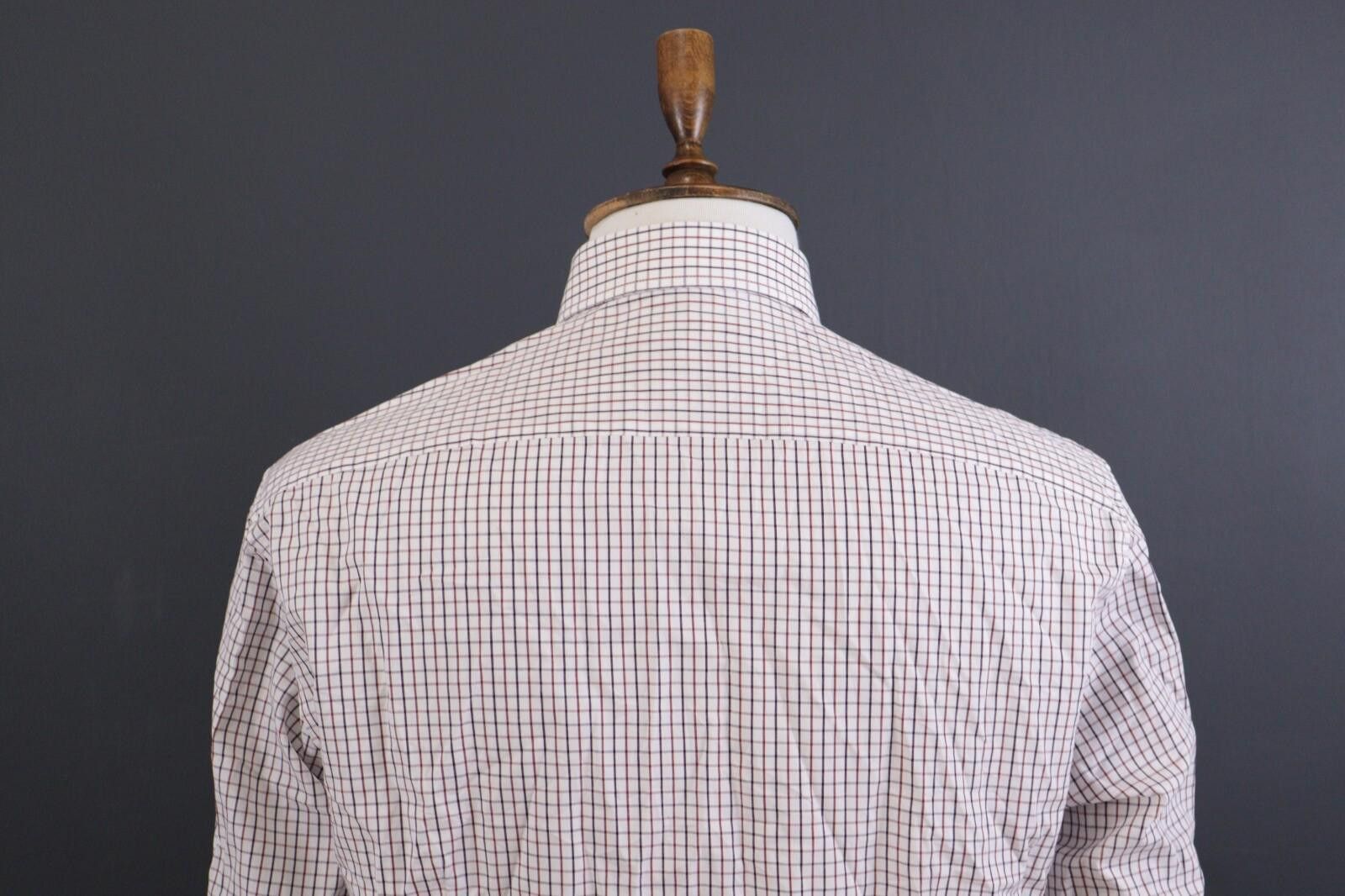 Tommy Hilfiger Tommy Hilfiger Tailored Fitted White Check Shirt 42 16.5 Size US M / EU 48-50 / 2 - 6 Thumbnail