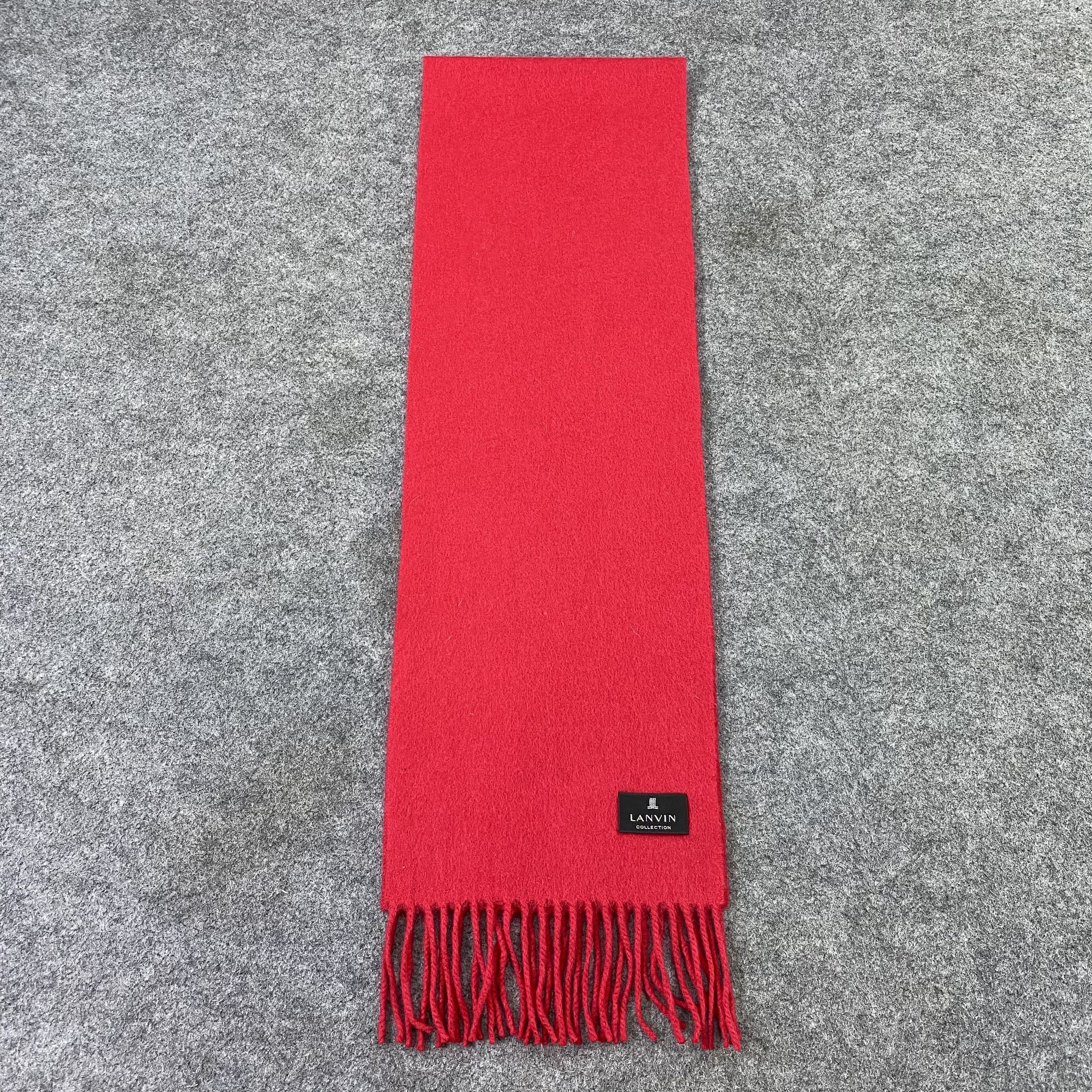 Lanvin × Vintage Lanvin Cashmere Muffler / Scarf / Neckwear -T1526 Size ONE SIZE - 2 Thumbnail