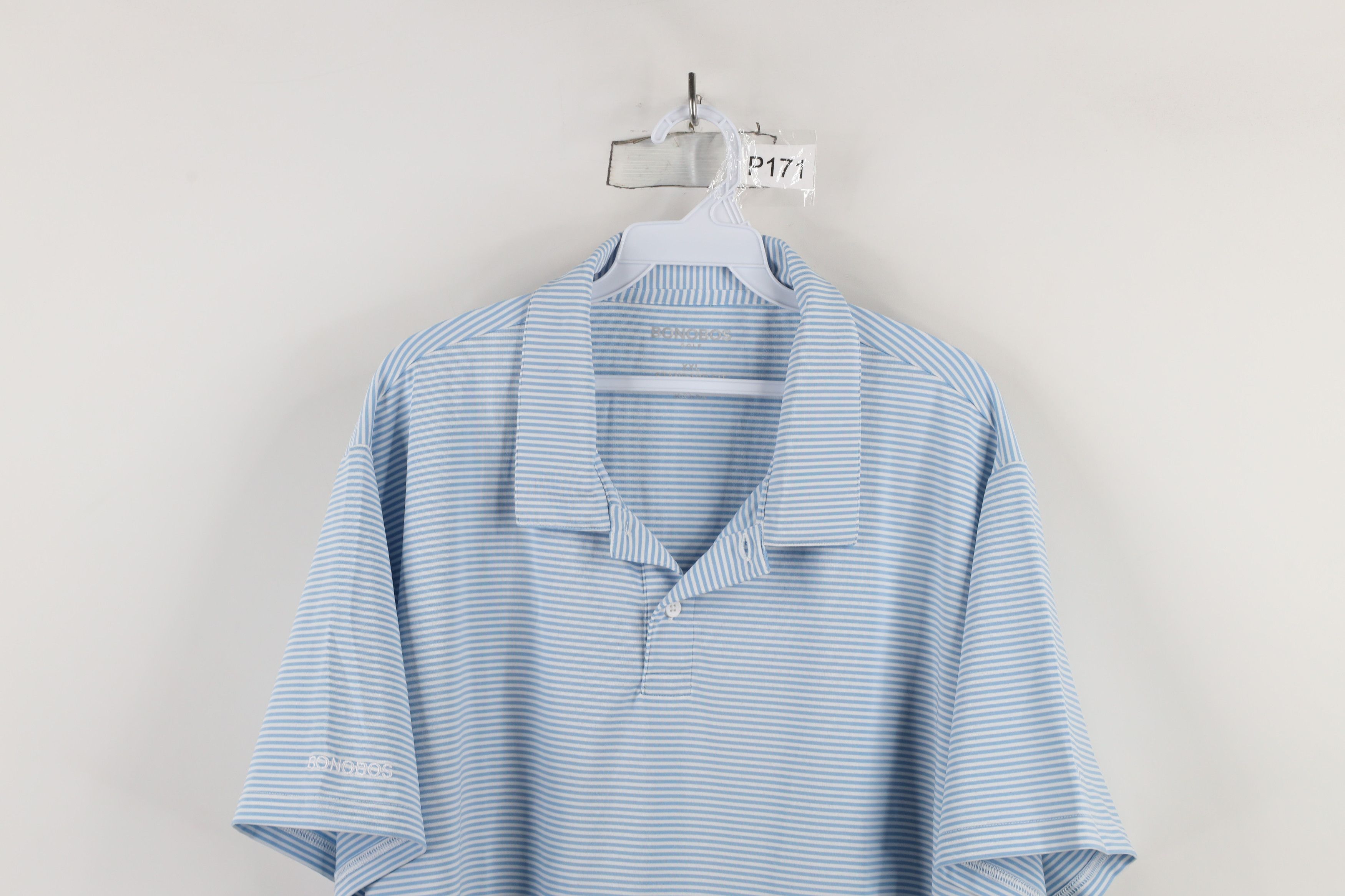 Bonobos × Vintage Bonobos Fit Stretch Striped Collared Golf Polo Shirt Blue Size US XXL / EU 58 / 5 - 2 Thumbnail