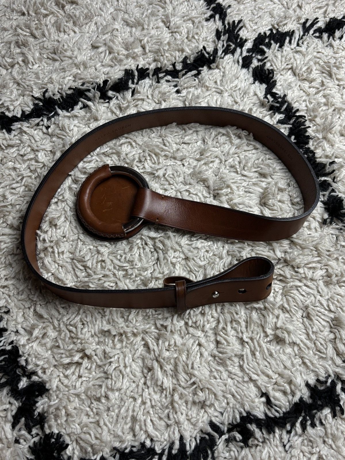 Ralph Lauren Ralph Lauren Brown Leather Ring Buckle Belt Vintage Size ONE SIZE - 4 Thumbnail