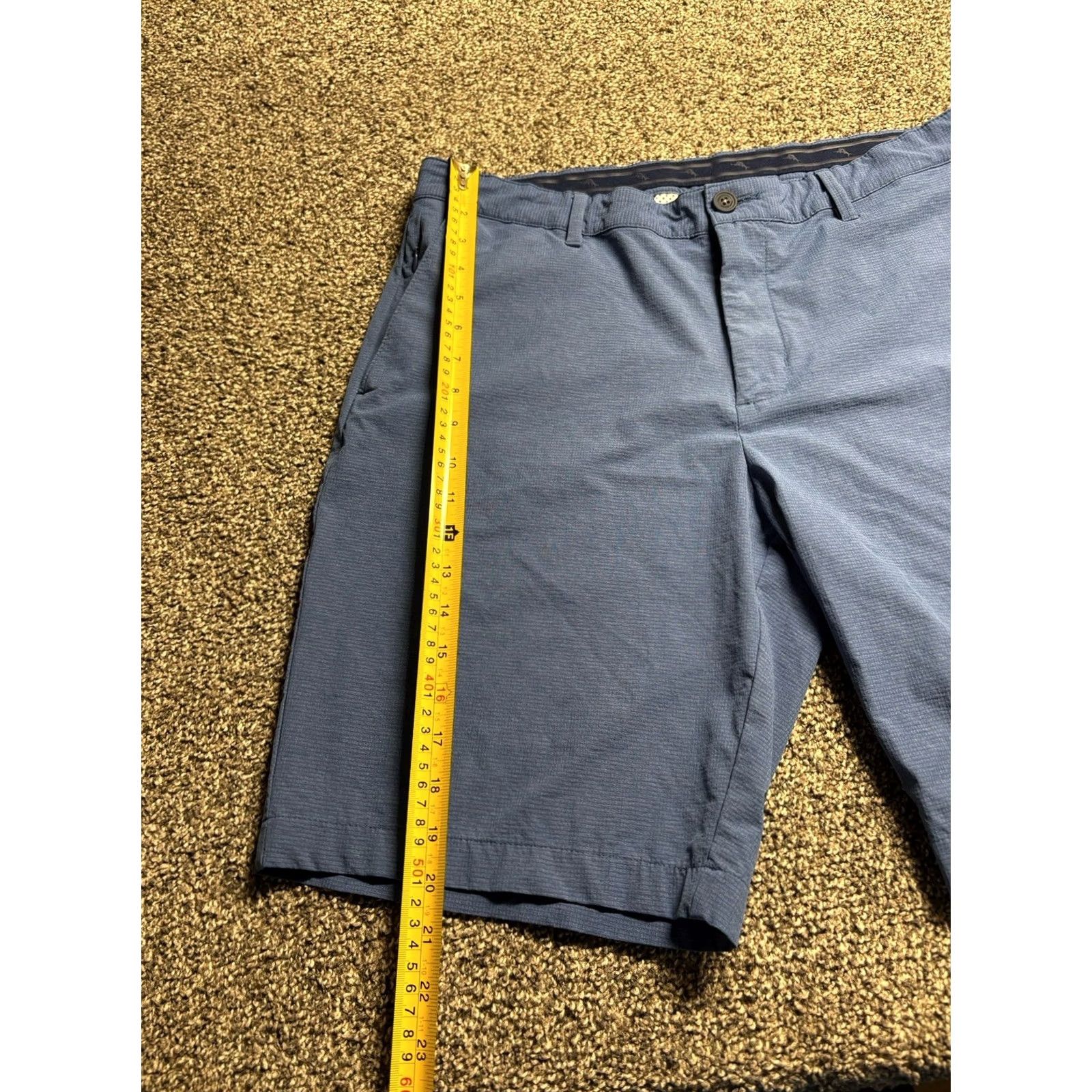 Tommy Bahama Tommy Bahama Chip Shot Shorts Mens 36 Blue Golf Chino Flat Front 9" Inseam Nylon Poly Blend Size US 36 / EU 52 - 7 Thumbnail