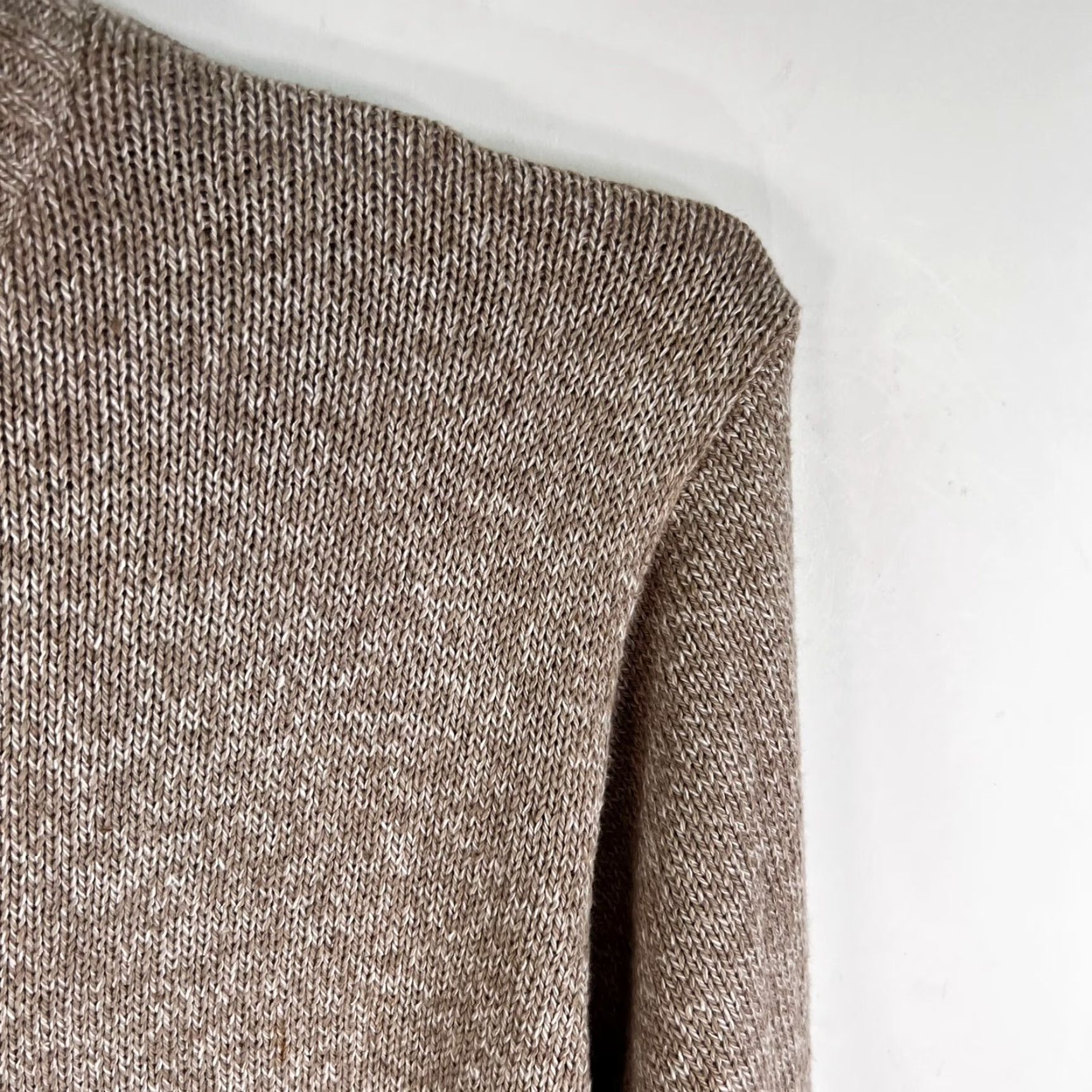 Oscar De La Renta Oscar de la Renta Kitts Twisted Tan Quarter Zip Pullover Mens L Knit Sweater 90s Classic Designer Brown 1/4 Zip Mens Size L Size US L / EU 52-54 / 3 - 3 Thumbnail