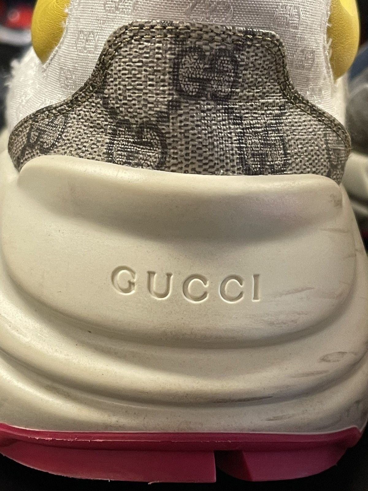 Gucci Size 10.5G/11US - Gucci GG Rhyton White/Yellow/Brown Men's Size US 11 / EU 44 - 15 Thumbnail