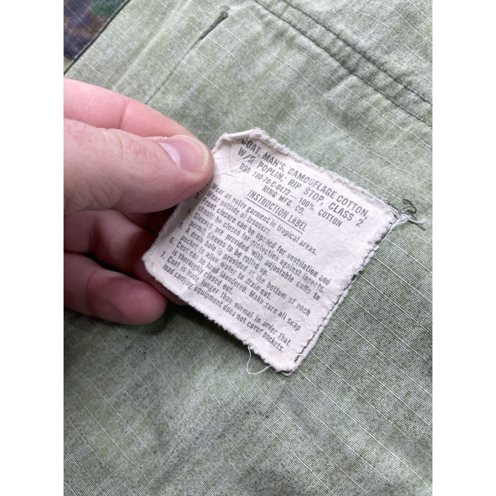 Vintage VINTAGE Military Jacket Mens Small Slim Pockets Camouflage Poplin Rip Stop Wind-Resistant Slant Pockets Coat USA Army 1970s Size US S / EU 44-46 / 1 - 3 Thumbnail