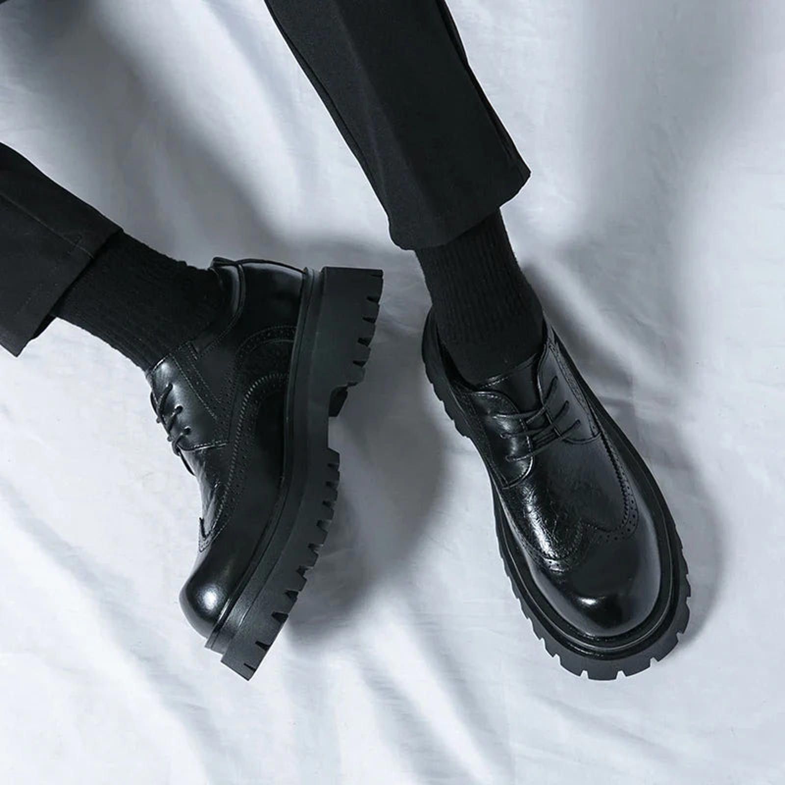 Leather Chunky Sole Brogue Shoes Size US 7 / EU 40 - 7 Thumbnail
