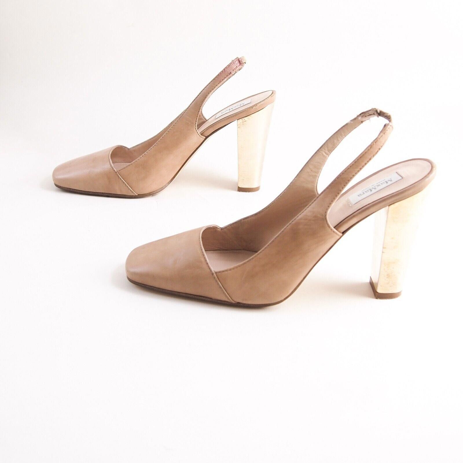 Designer Max Mara Slingback Heels Sandals Pink Gold US 9 EU 39 Size US 9 / IT 39 - 2 Thumbnail