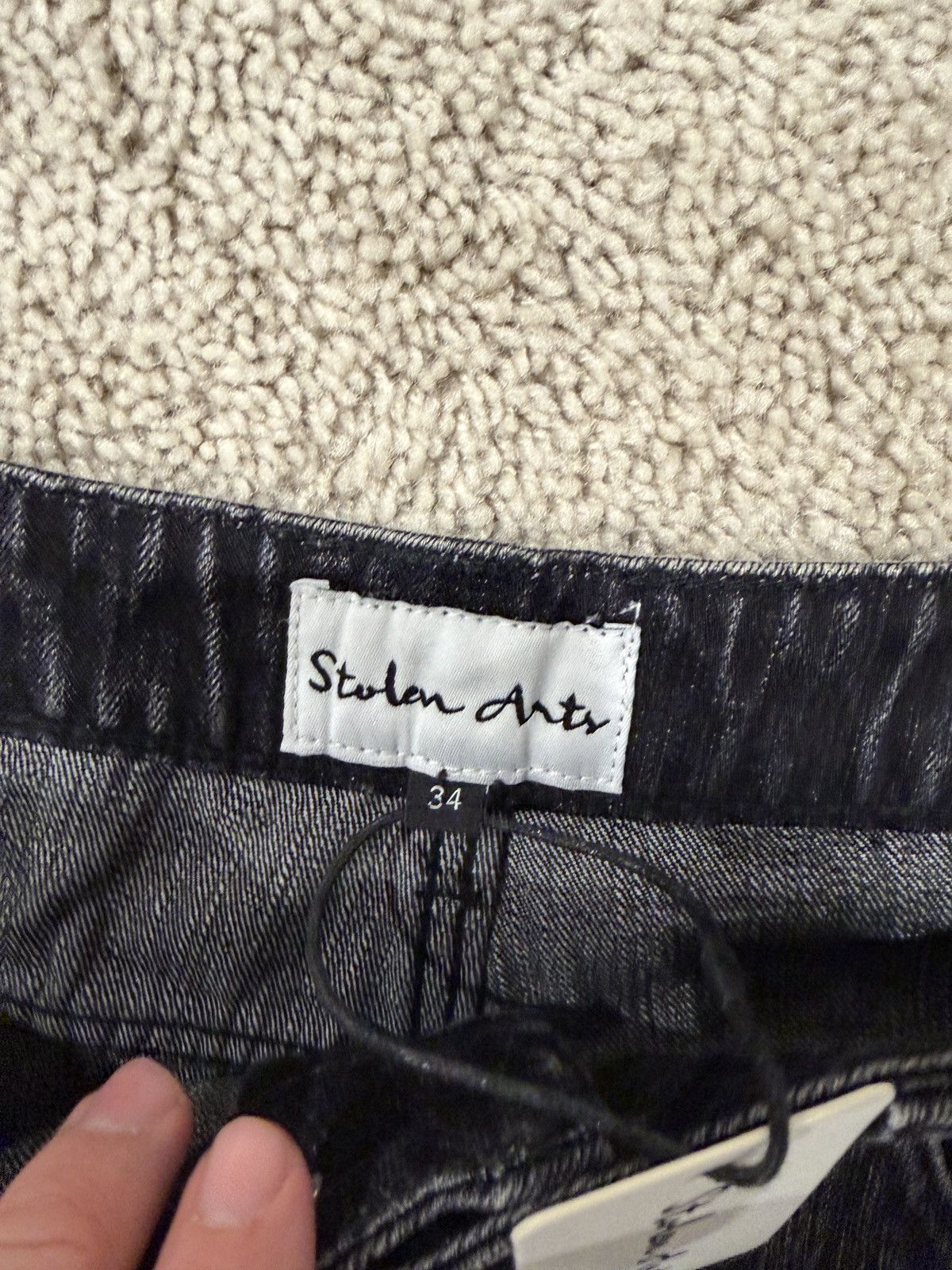 Other Black Wash Heavily Distressed Baggy Jeans Stolen Arts Size US 34 / EU 50 - 6 Thumbnail