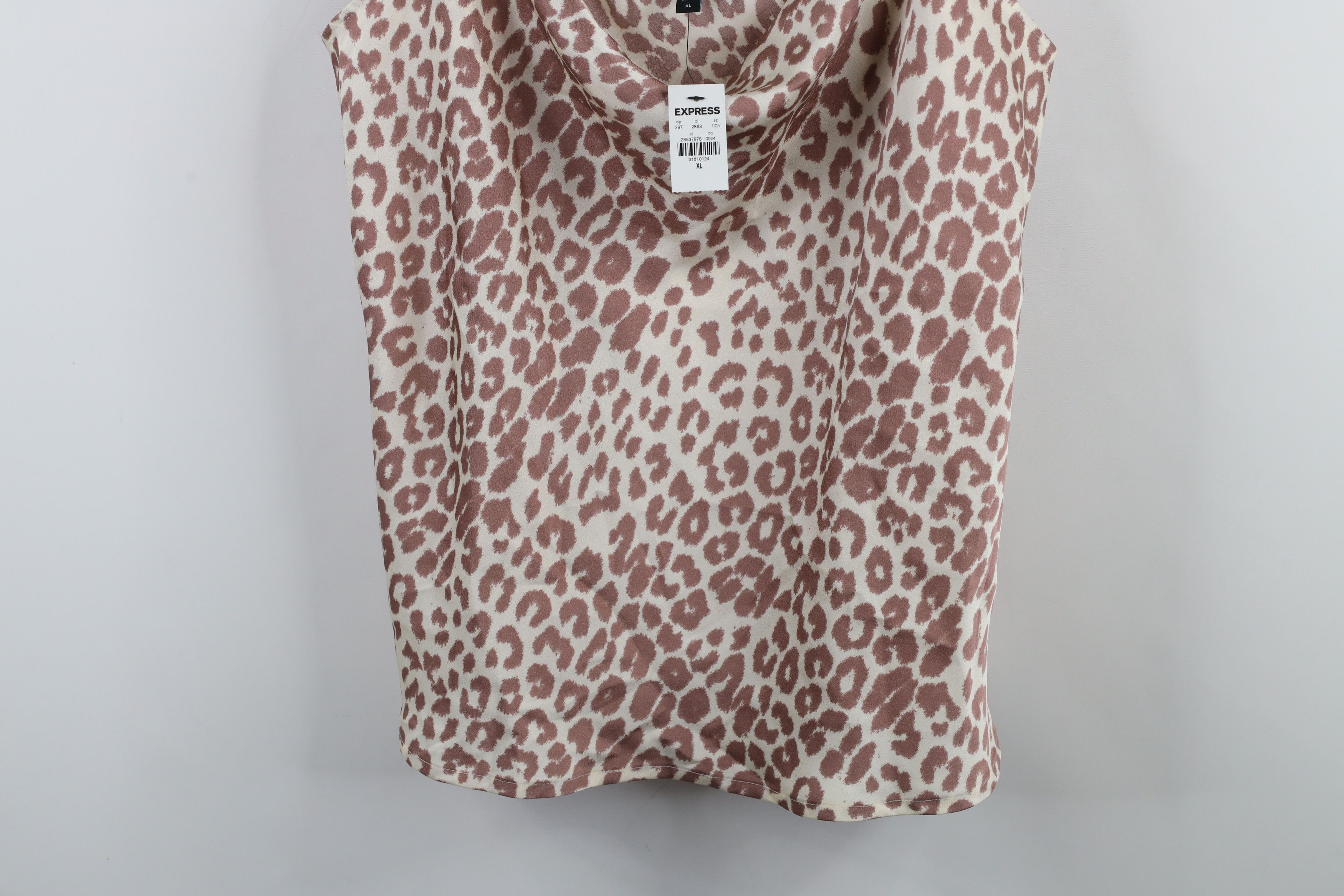 Express × Vintage New Express Satin Polyester Leopard Cami Tank Top T-Shirt Size XL / US 12-14 / IT 48-50 - 3 Thumbnail