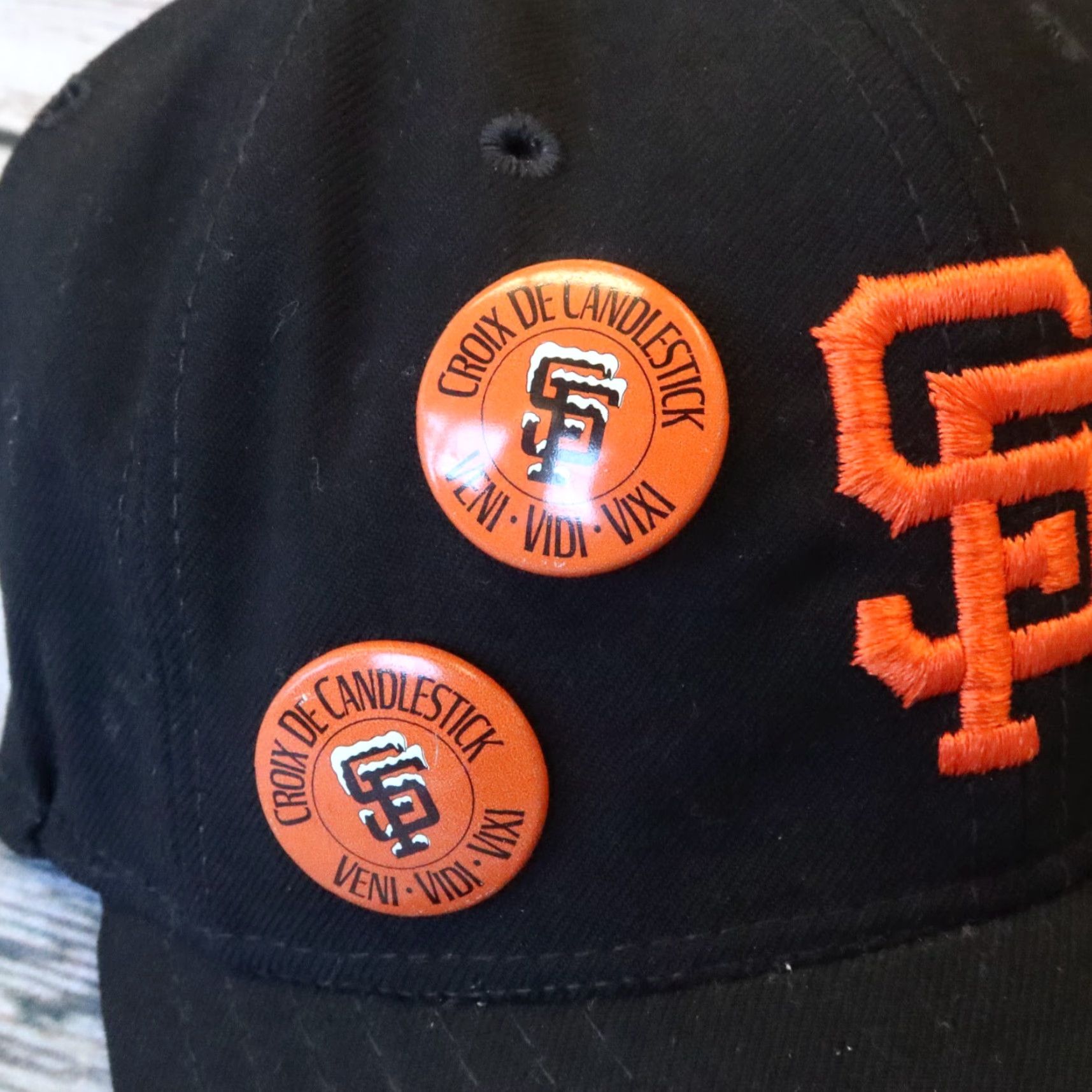 Vintage Vintage Roman Pro Black San Francisco Giants Wool Fitted Hat 7 Baseball Cap Men XS? Size ONE SIZE - 2 Thumbnail