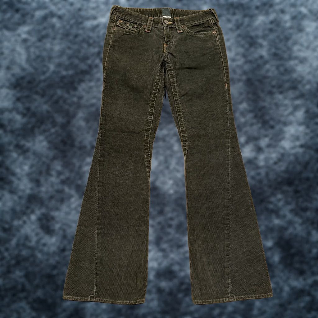 True Religion True Religion Joey Corduroy Flare Pants Women’s 28 Green Y2K Brown Corduroy Flared Pants Womens 28 Y2K Joey Big T Size 28" / US 6 / IT 42 - 1 Thumbnail